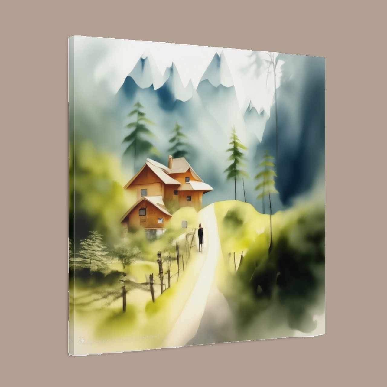 Large Canvas Foggy Day in the Mountains with Homes Canvas Wall Art Large Canvas Foggy Day in the Mountains with Homes Canvas Wall Art