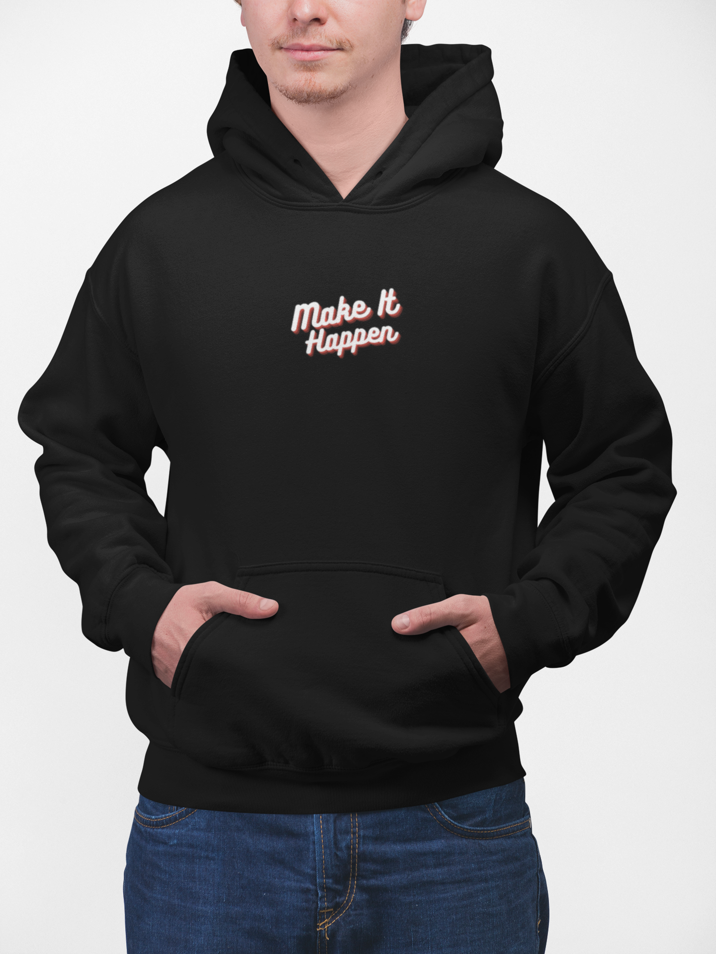 Motivational Unisex Hoodie - Make It Happen, Cozy Long Sleeve Tee, Inspirational Wear, Gift for Her, Motivational Apparel product thumbnail image Motivational Unisex Hoodie - Make It Happen, Cozy Long Sleeve Tee, Inspirational Wear, Gift for Her, Motivational Apparel product thumbnail image