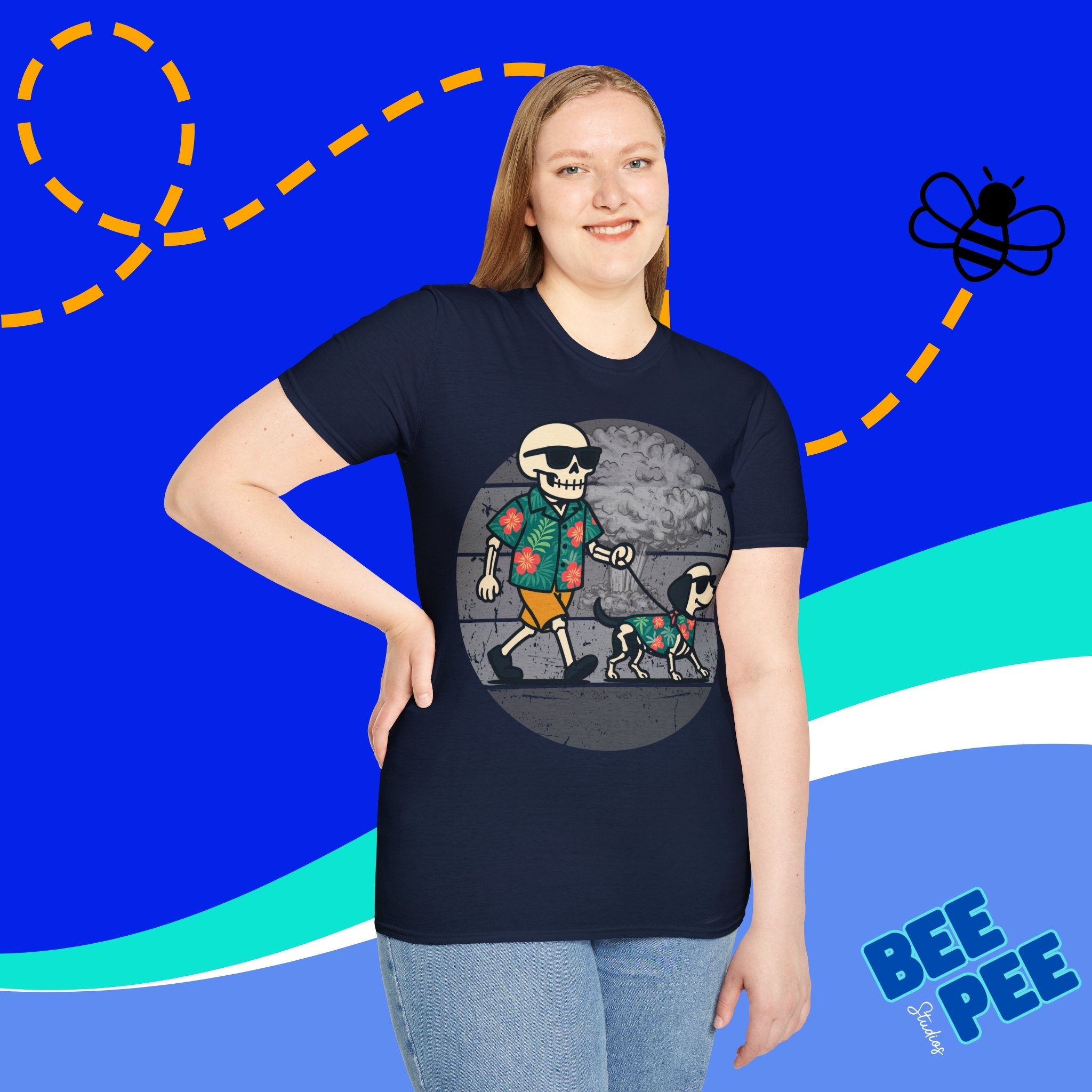 Chill Skeleton Dog Walker T-Shirt | Unisex Tee for Pet Lovers, Fun Graphic Shirt, Casual Wear, Gift Idea for Dog Owners product thumbnail image Chill Skeleton Dog Walker T-Shirt | Unisex Tee for Pet Lovers, Fun Graphic Shirt, Casual Wear, Gift Idea for Dog Owners product thumbnail image