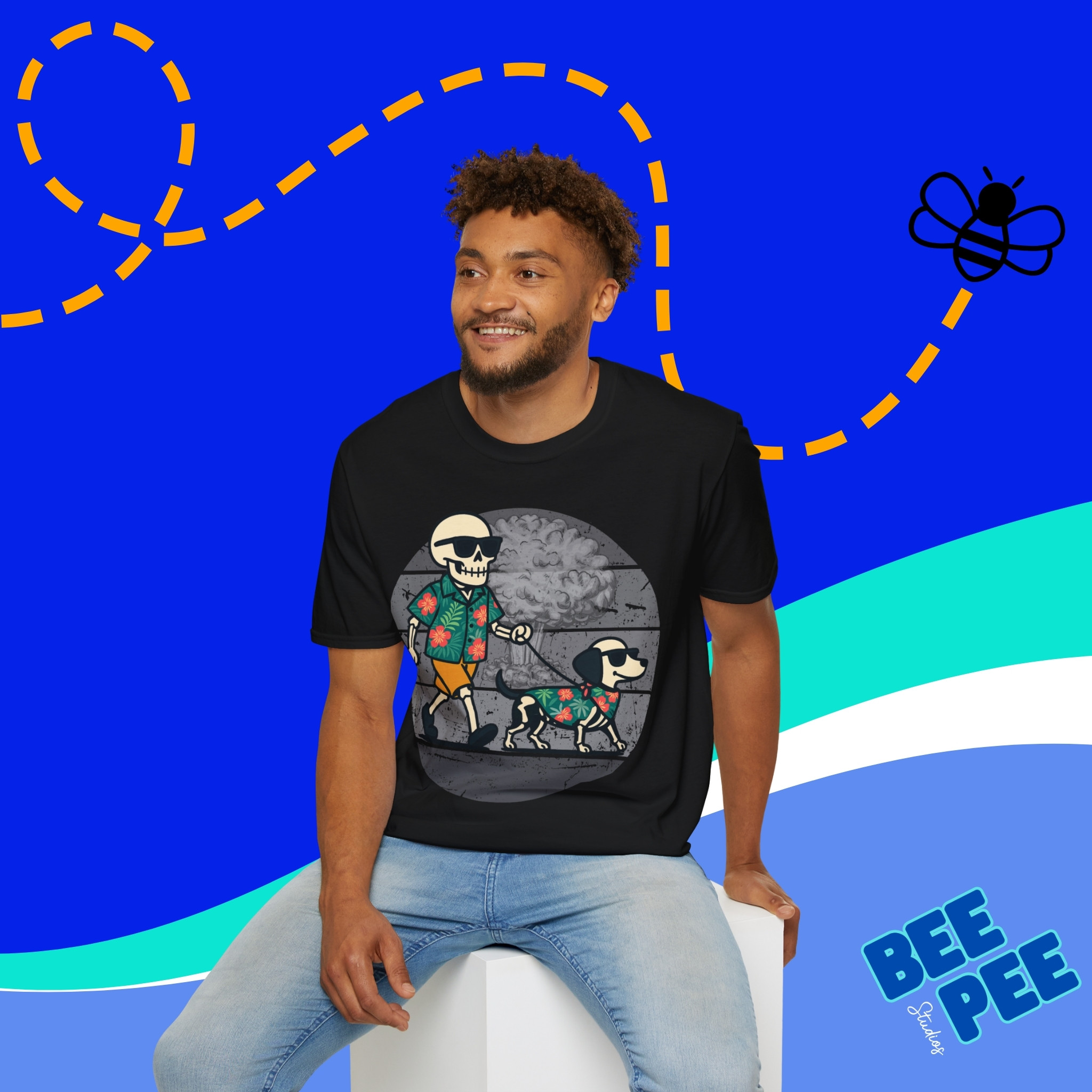 Chill Skeleton Dog Walker T-Shirt | Unisex Tee for Pet Lovers, Fun Graphic Shirt, Casual Wear, Gift Idea for Dog Owners product thumbnail image Chill Skeleton Dog Walker T-Shirt | Unisex Tee for Pet Lovers, Fun Graphic Shirt, Casual Wear, Gift Idea for Dog Owners product thumbnail image