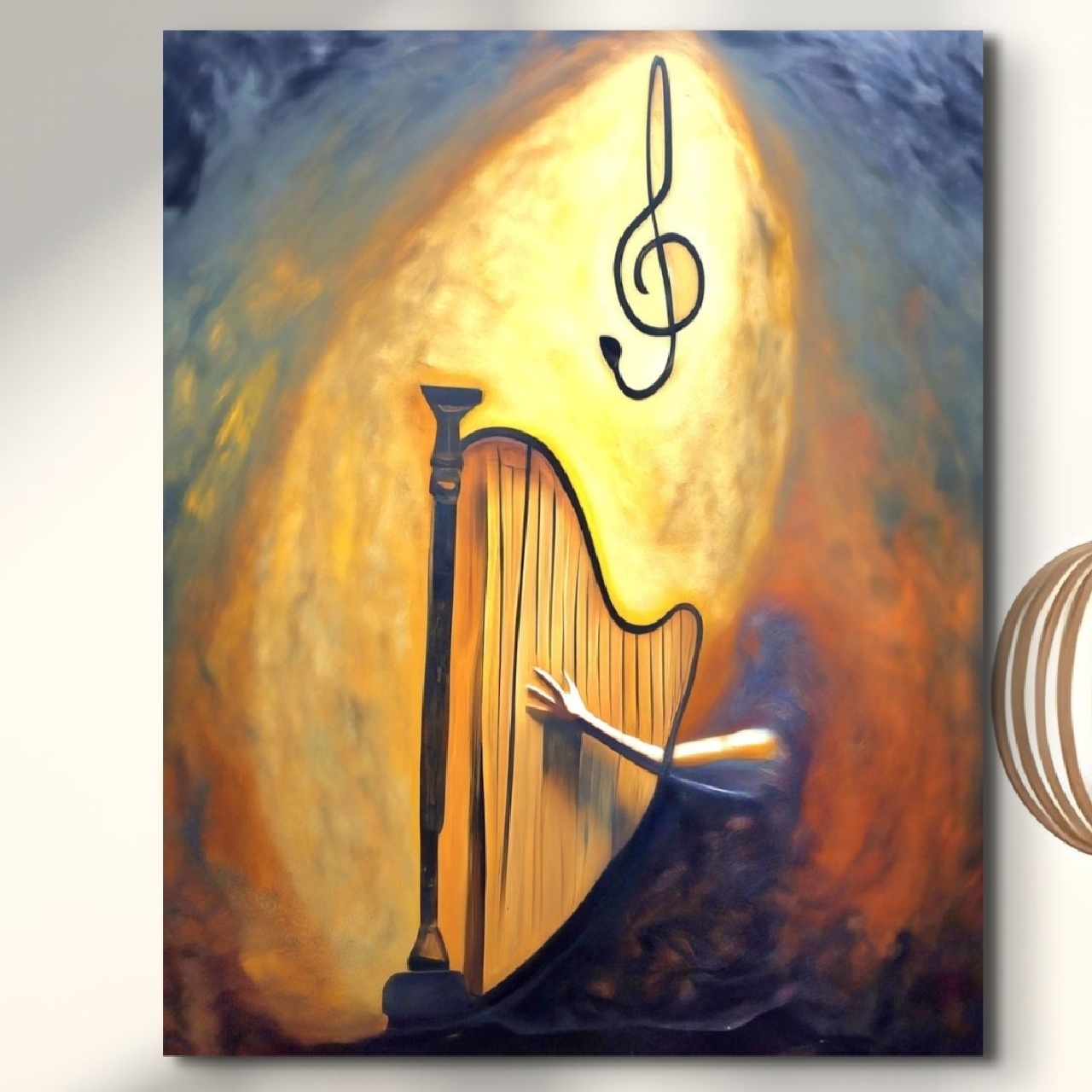 Harp Played by Arm Canvas Wall Art product thumbnail image Harp Played by Arm Canvas Wall Art product thumbnail image