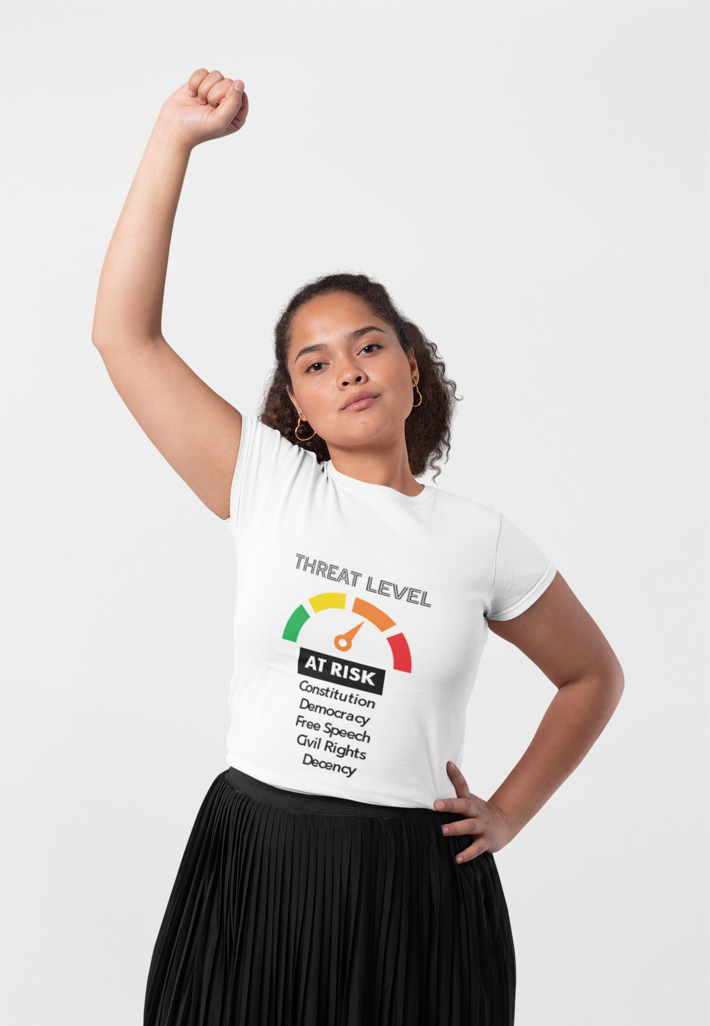 Threat Level Unisex T-Shirt - Stand Up for Democracy, Civil Rights Statement Tee, Gift for Activists, Political Awareness Apparel, [...] product thumbnail image