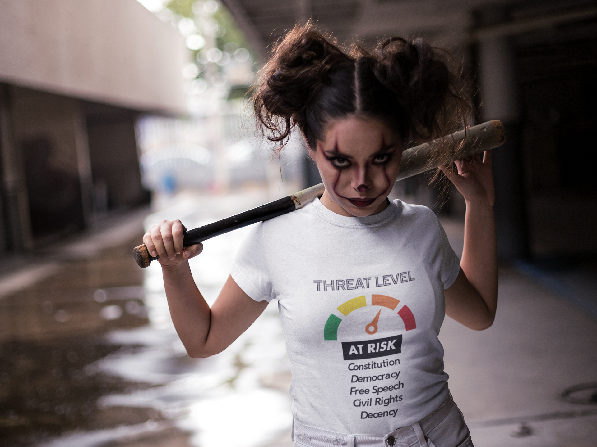 Threat Level Unisex T-Shirt - Stand Up for Democracy, Civil Rights Statement Tee, Gift for Activists, Political Awareness Apparel, [...] product thumbnail image
