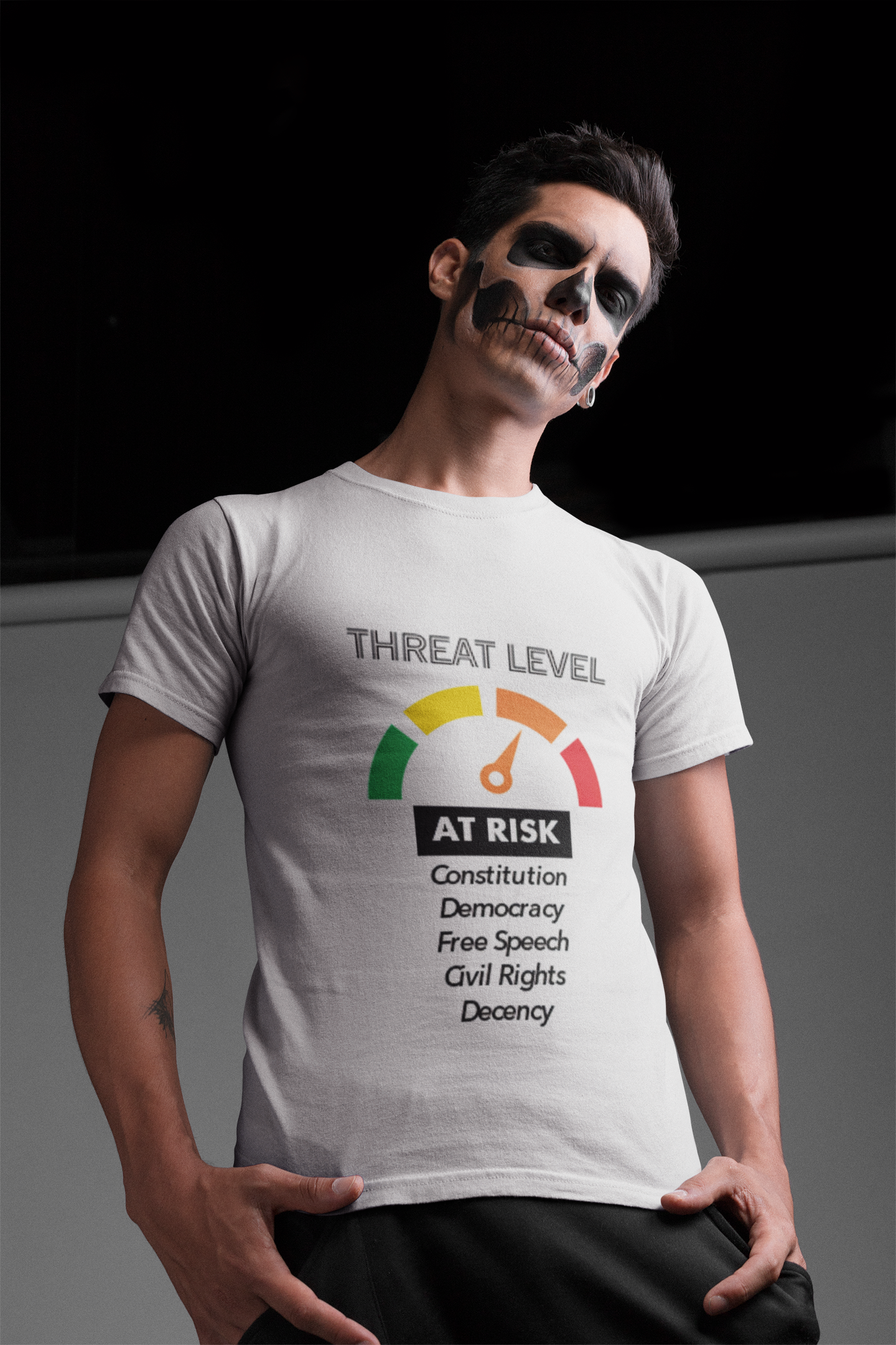 Threat Level Unisex T-Shirt - Stand Up for Democracy, Civil Rights Statement Tee, Gift for Activists, Political Awareness Apparel, [...] product thumbnail image