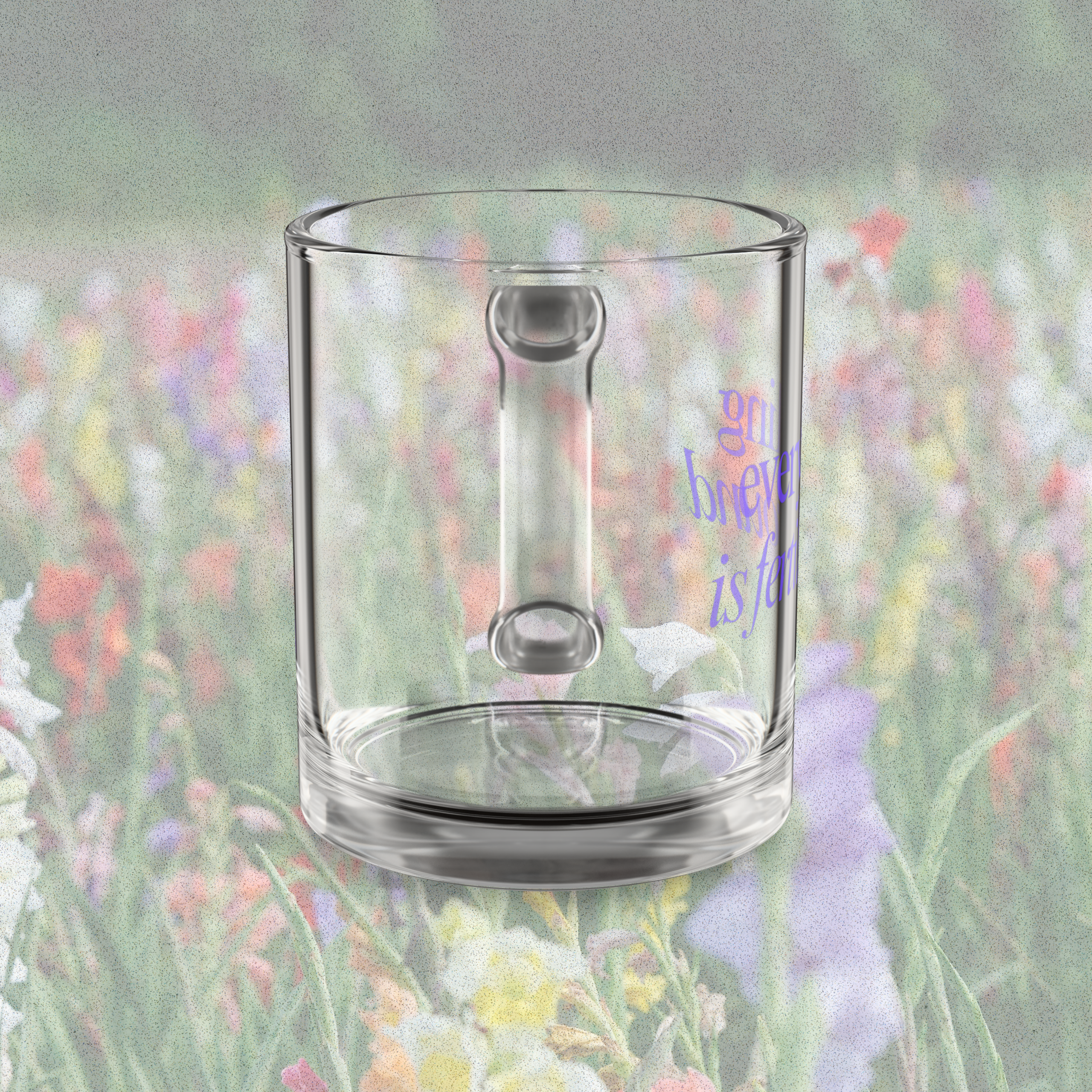 “Every Feeling Is Fertile Ground” – 10 oz Clear Glass Mug product thumbnail image “Every Feeling Is Fertile Ground” – 10 oz Clear Glass Mug product thumbnail image