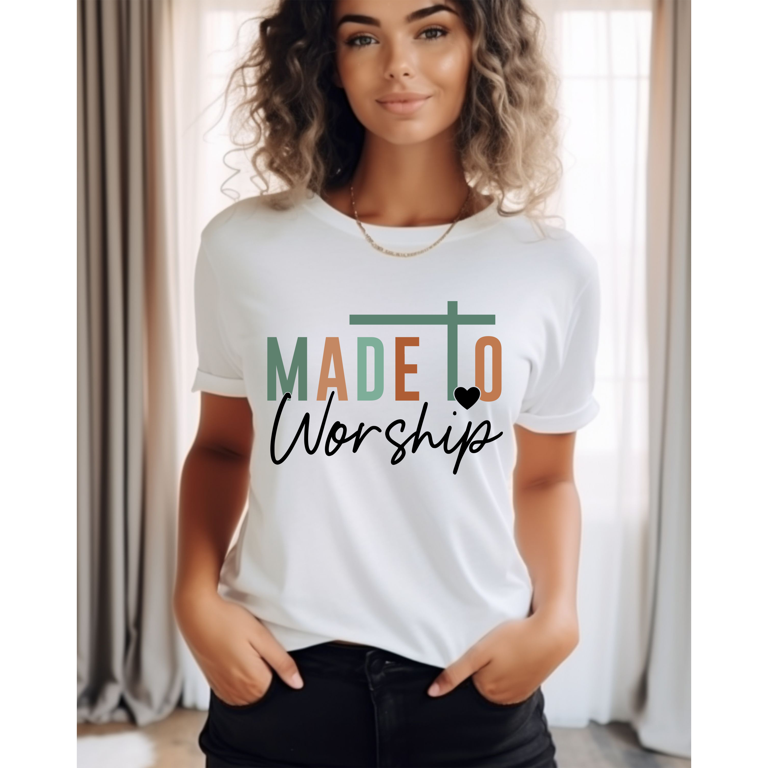 Made to Worship - Women's Christian T-Shirt product thumbnail image Made to Worship - Women's Christian T-Shirt product thumbnail image