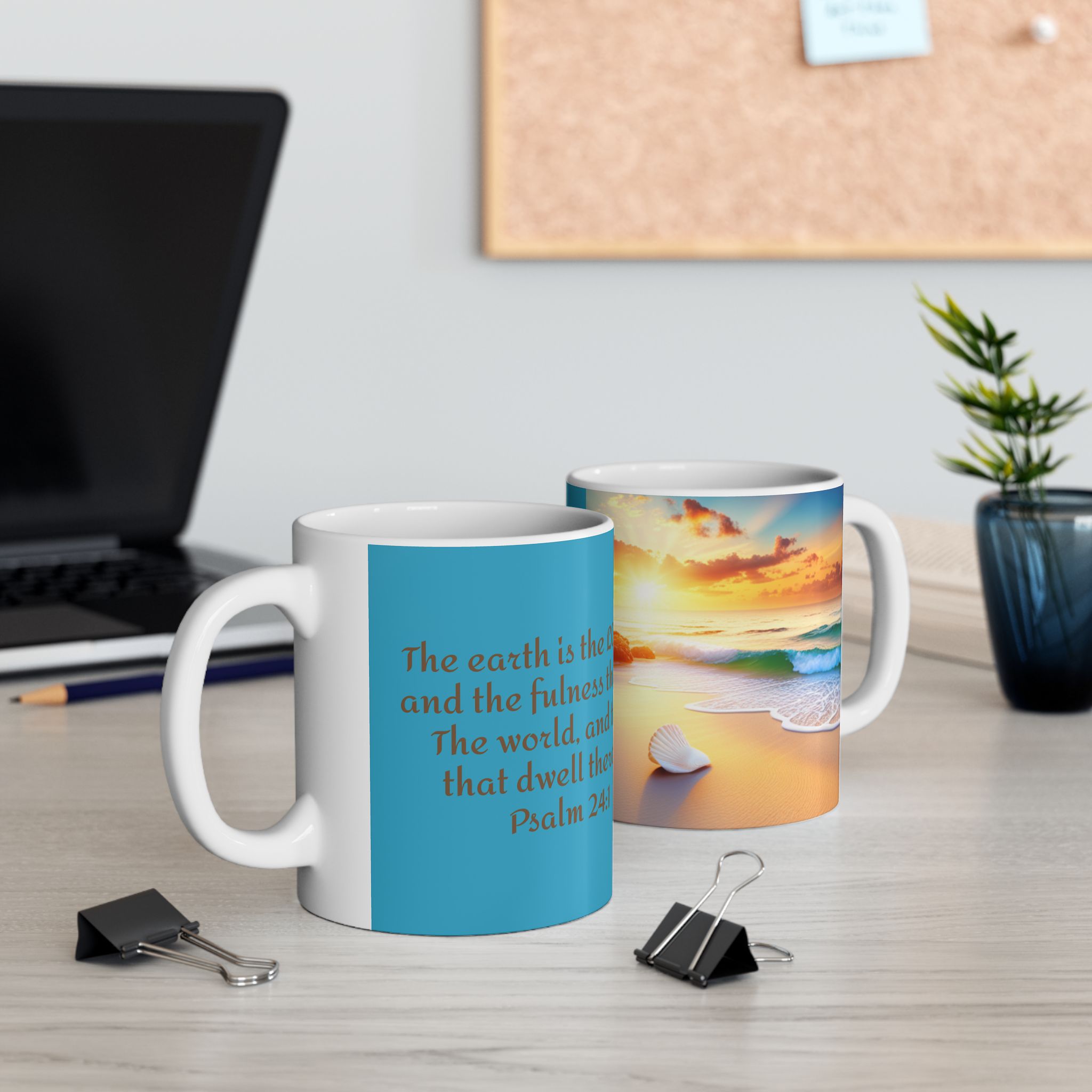 Ceramic Mug, Beach with Bible Verse product thumbnail image Ceramic Mug, Beach with Bible Verse product thumbnail image