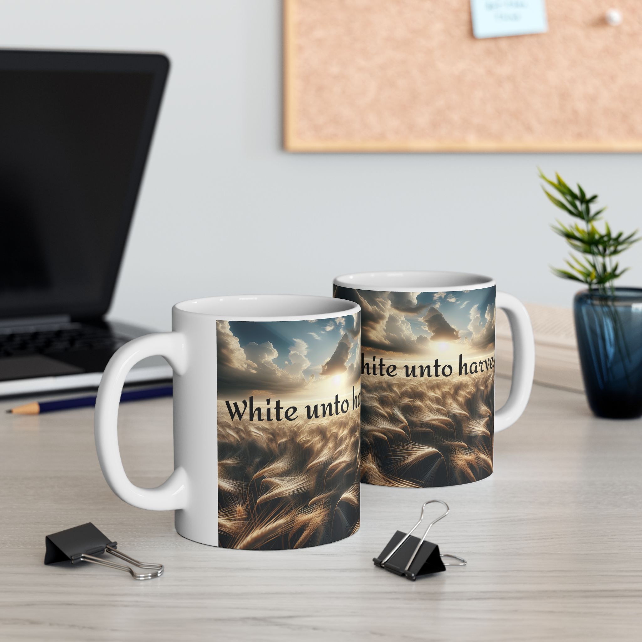 Ceramic Mug, White unto Harvest product thumbnail image