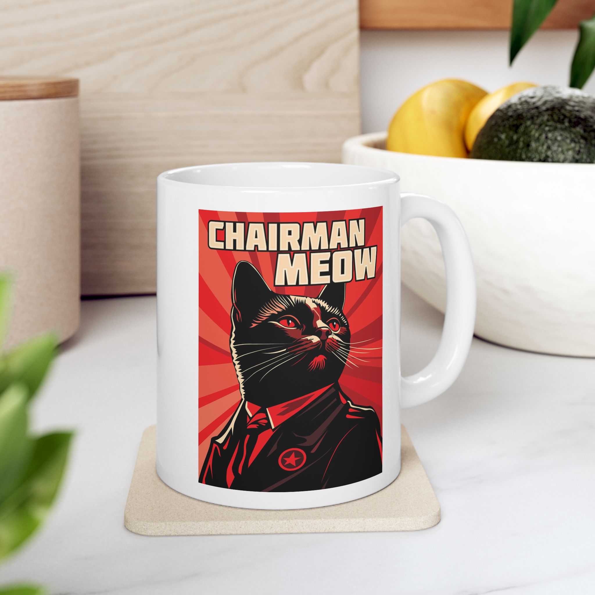 Chairman Meow Ceramic Mug, (11oz, 15oz) product thumbnail image Chairman Meow Ceramic Mug, (11oz, 15oz) product thumbnail image