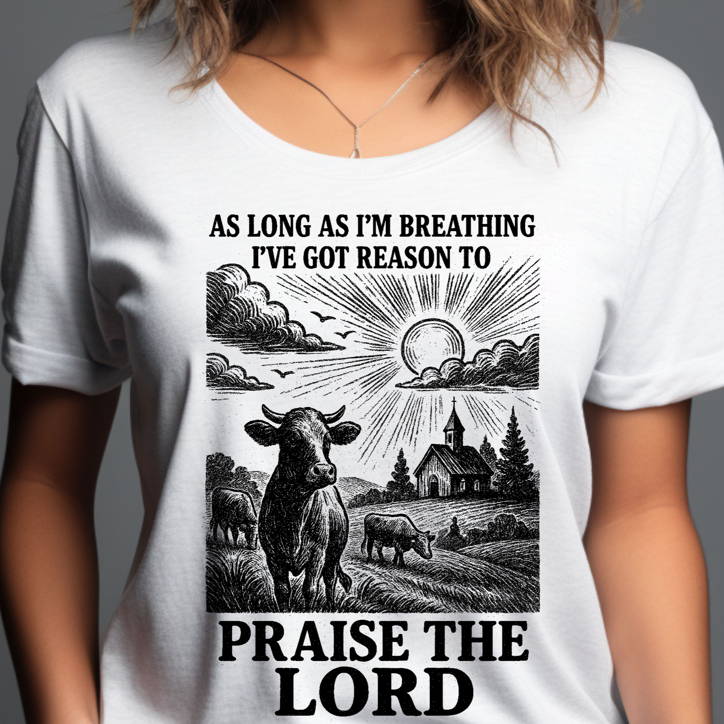 Praise the Lord- Women's Christian T-Shirt product thumbnail image Praise the Lord- Women's Christian T-Shirt product thumbnail image