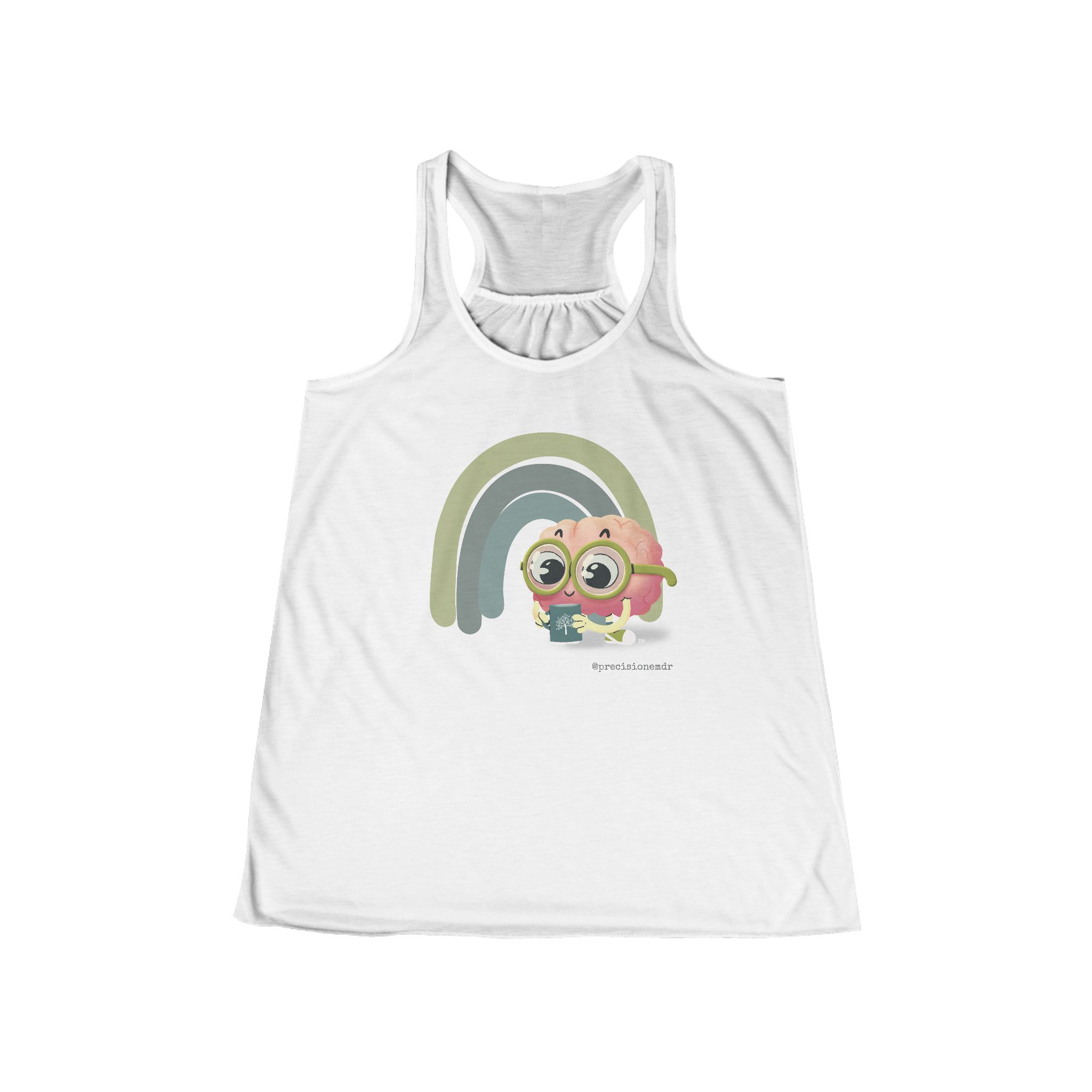 PEAbody Dark Rainbow Flowy Racerback Tank