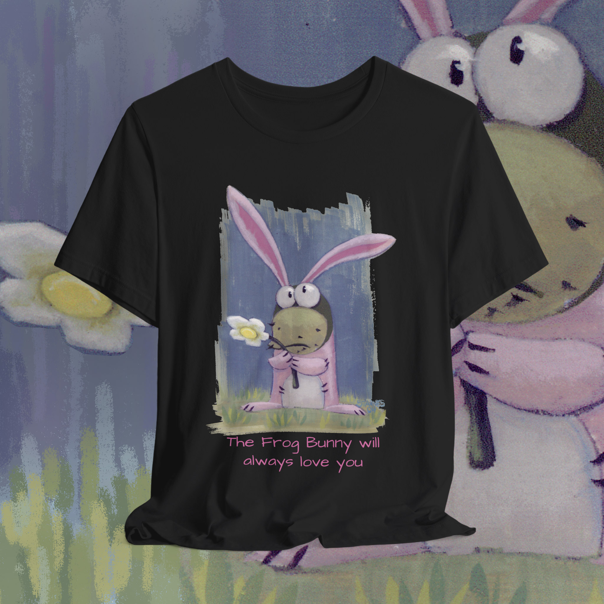 Frog Bunny Love Tee - Cute Unisex Short Sleeve T-Shirt product thumbnail image