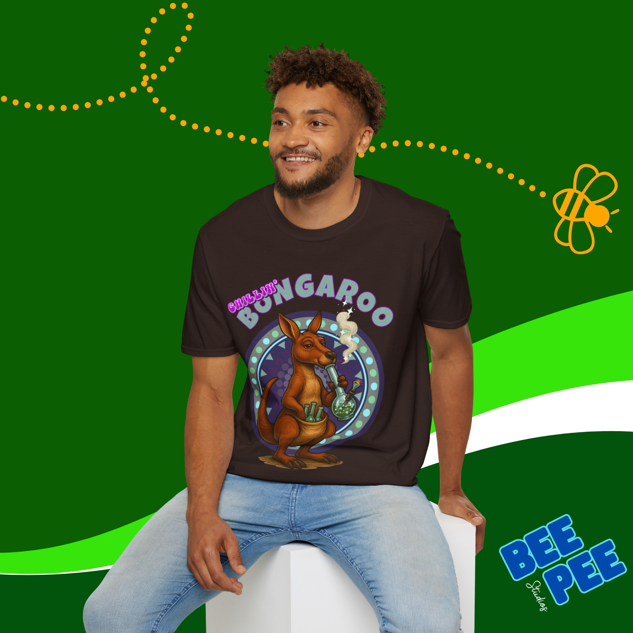 Chillin' Bongaroo Unisex Cool Graphic T-Shirt product thumbnail image Chillin' Bongaroo Unisex Cool Graphic T-Shirt product thumbnail image