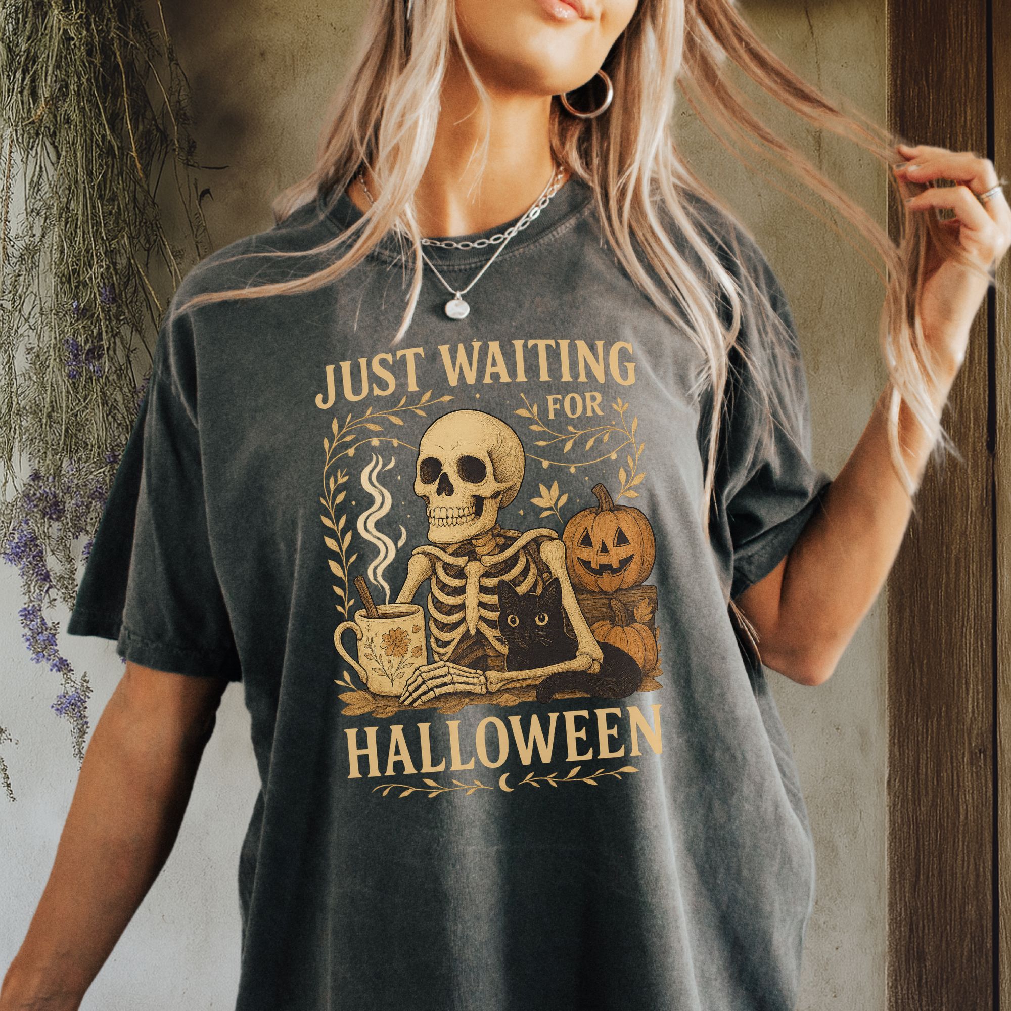 Halloween Waiting Unisex T-shirt product thumbnail image Halloween Waiting Unisex T-shirt product thumbnail image