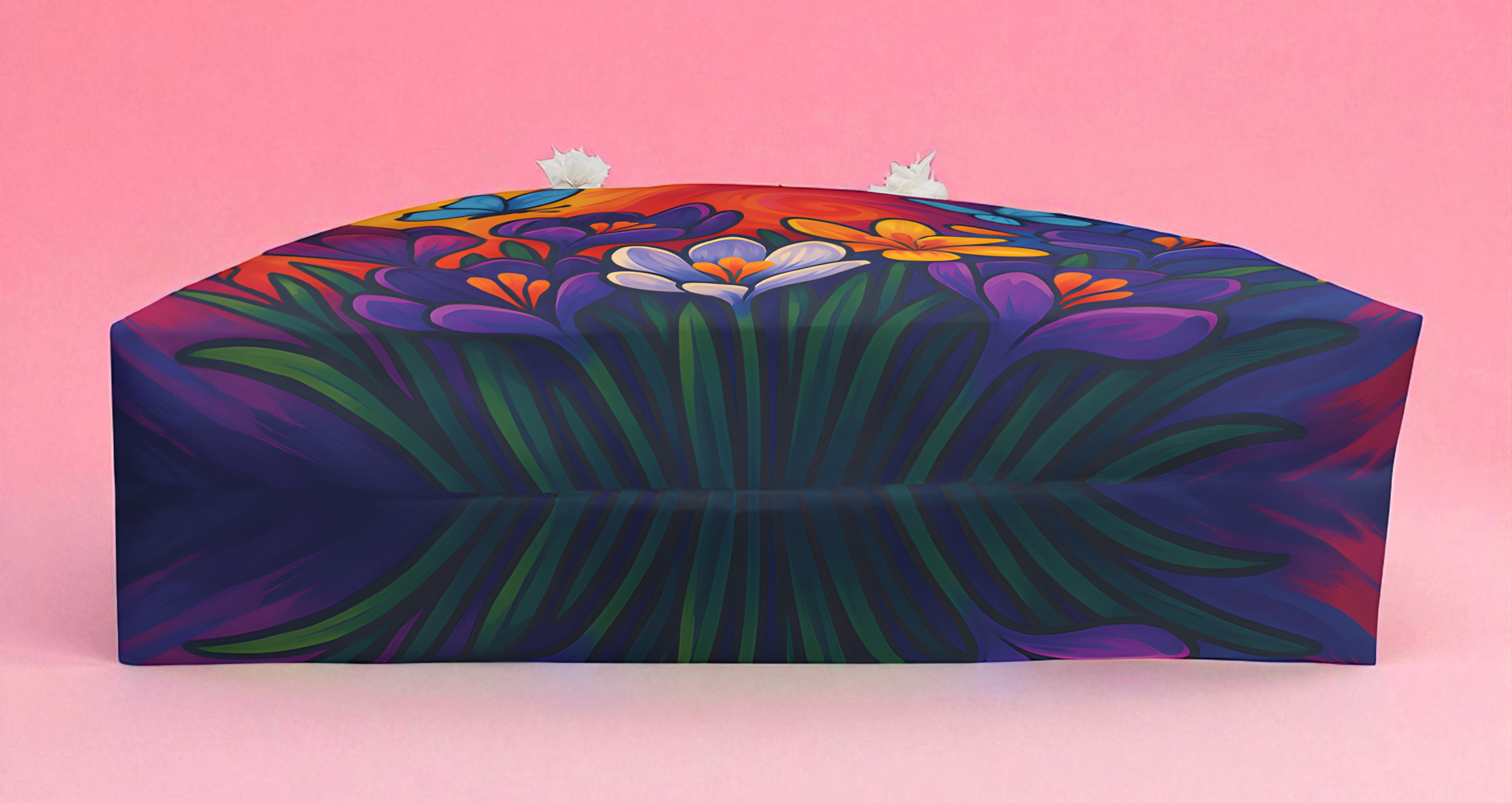 Vibrant Crocus & Butterfly Tote Bag – Front & Back Print product thumbnail image Vibrant Crocus & Butterfly Tote Bag – Front & Back Print product thumbnail image