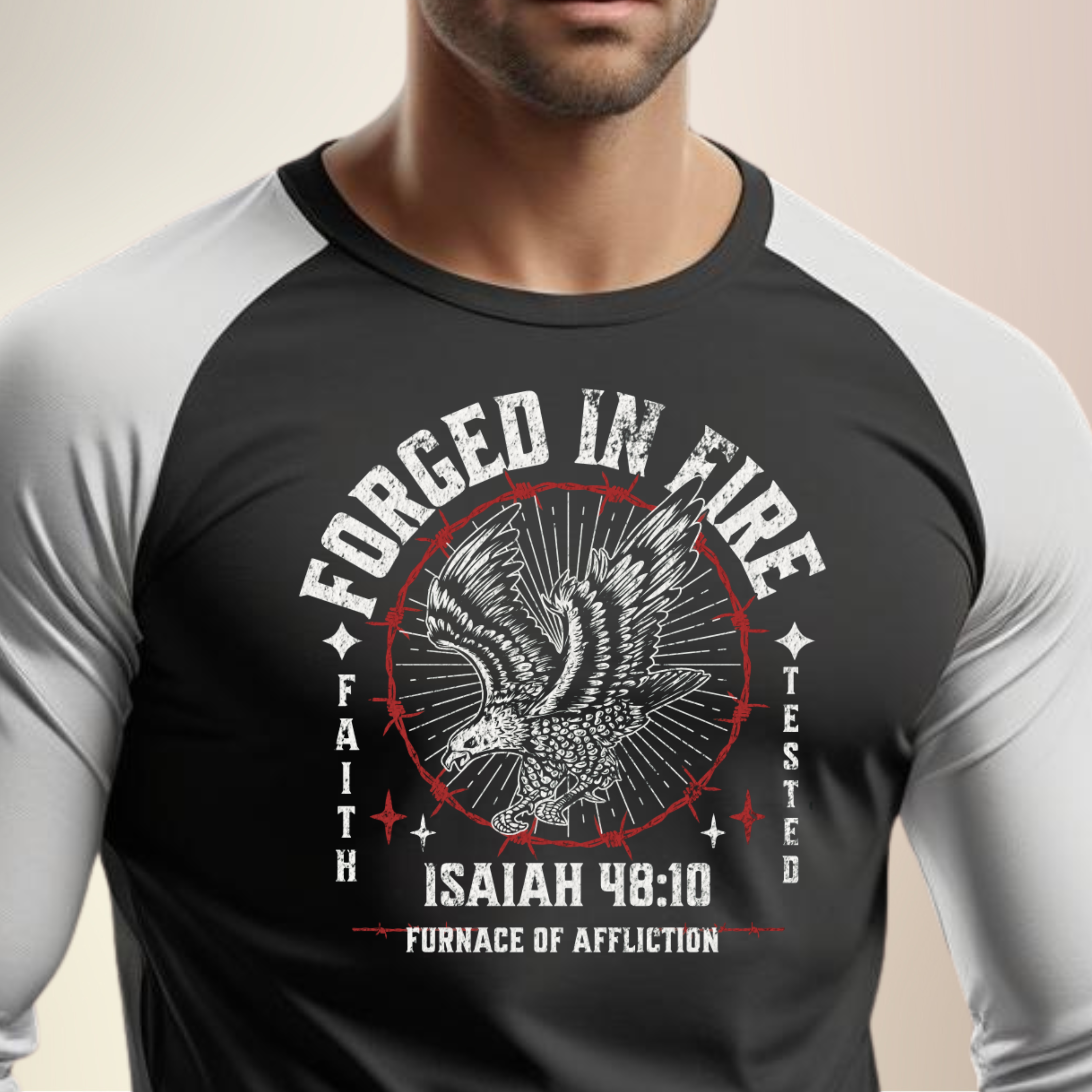 Faith-Inspired Raglan Shirt, Casual Unisex Tee, Christian Gift, Inspirational Top, Perfect for Church &amp; Faith Events