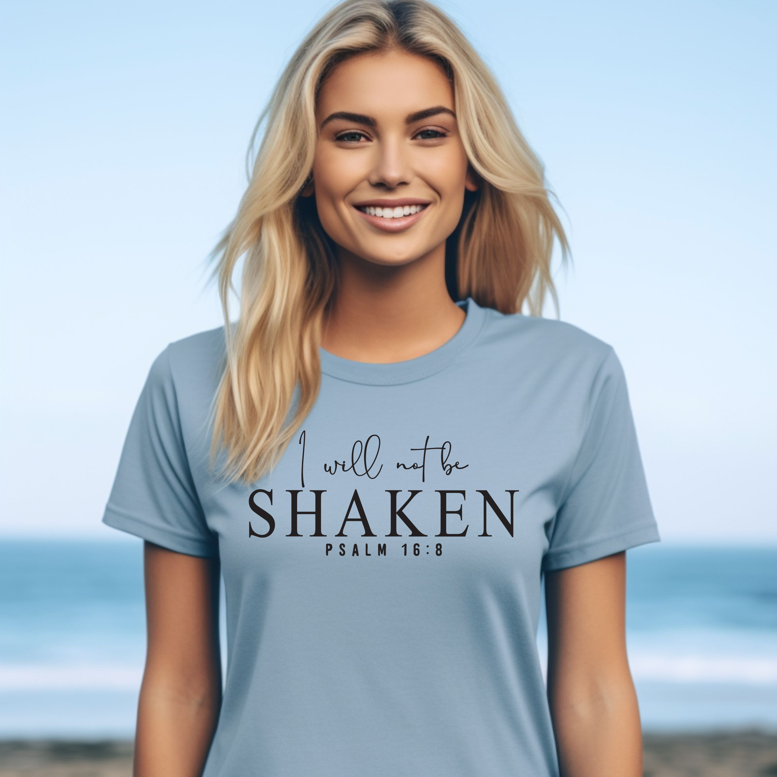 I Will Not Be Shaken - Women's Christian T-Shirt product thumbnail image I Will Not Be Shaken - Women's Christian T-Shirt product thumbnail image