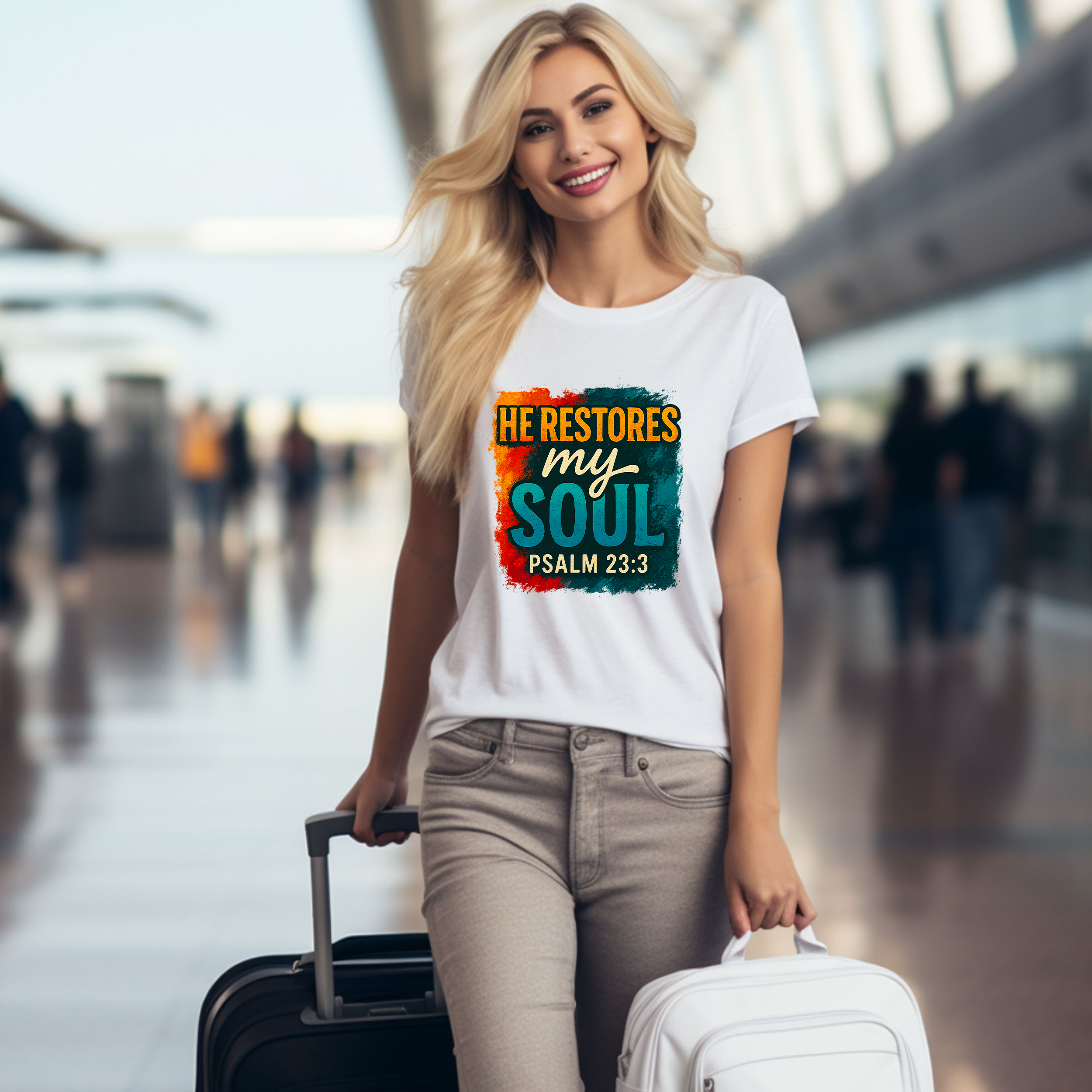 He Restores My Soul - Women's Christian T-Shirt product thumbnail image He Restores My Soul - Women's Christian T-Shirt product thumbnail image