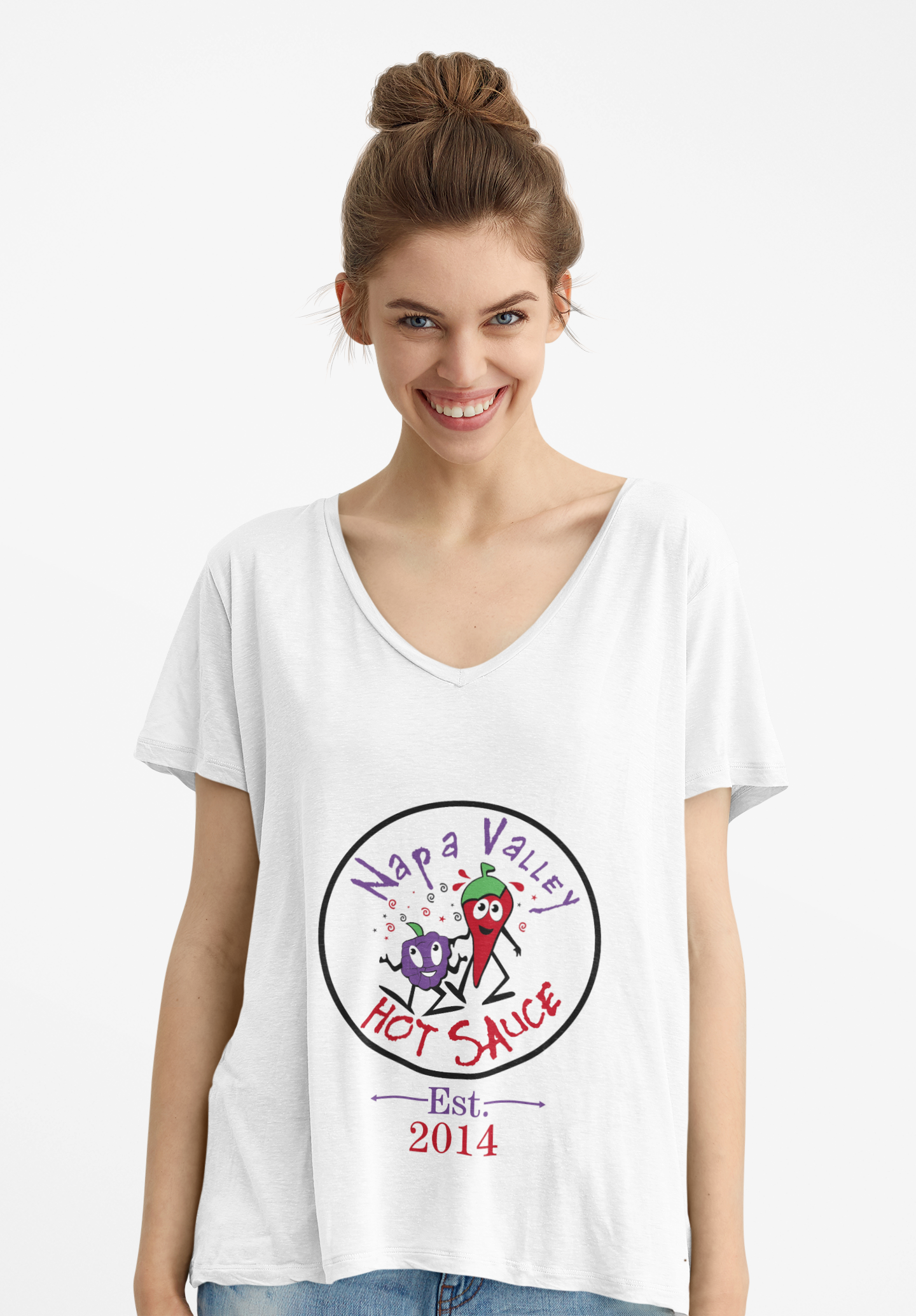 Established 2014 Women V Neck T-Shirts