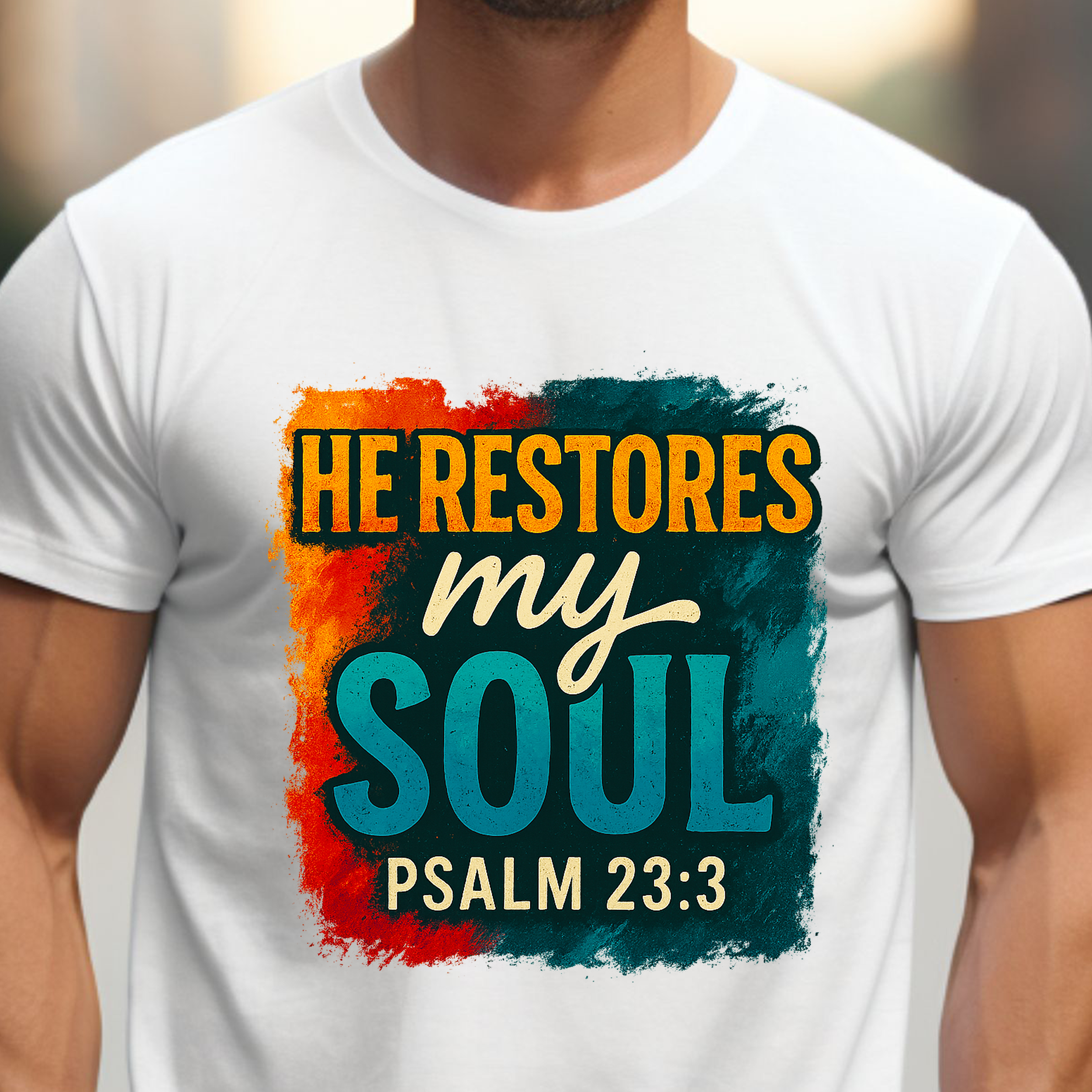 He Restores My Soul - Men's Christian T-shirt product thumbnail image He Restores My Soul - Men's Christian T-shirt product thumbnail image