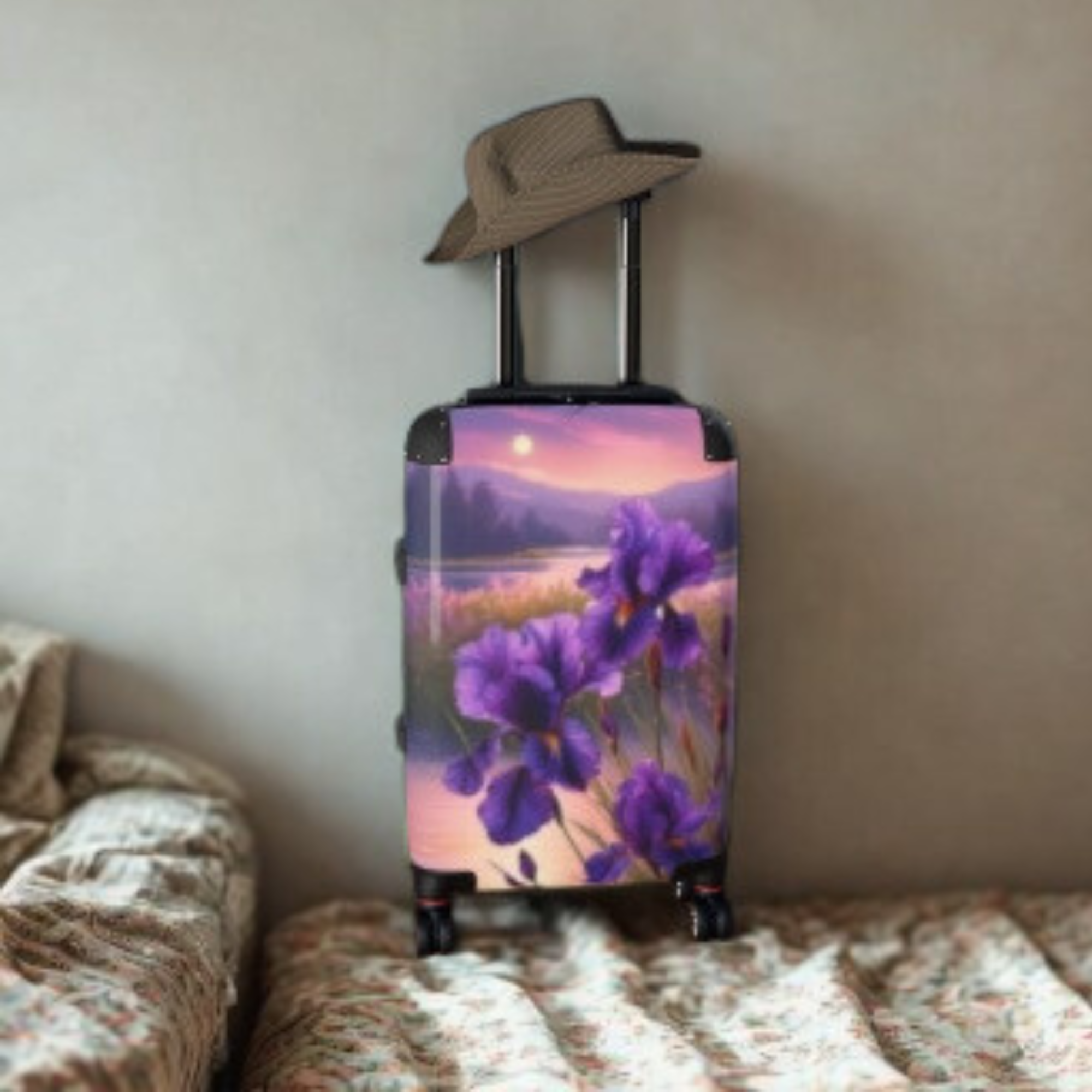 Purple Iris Floral Suitcase Elegant Hard Shell Rolling Luggage | Scenic Flower Landscape Carry On | TSA Approved Travel Gift for Her Purple Iris Floral Suitcase Elegant Hard Shell Rolling Luggage | Scenic Flower Landscape Carry On | TSA Approved Travel Gift for Her