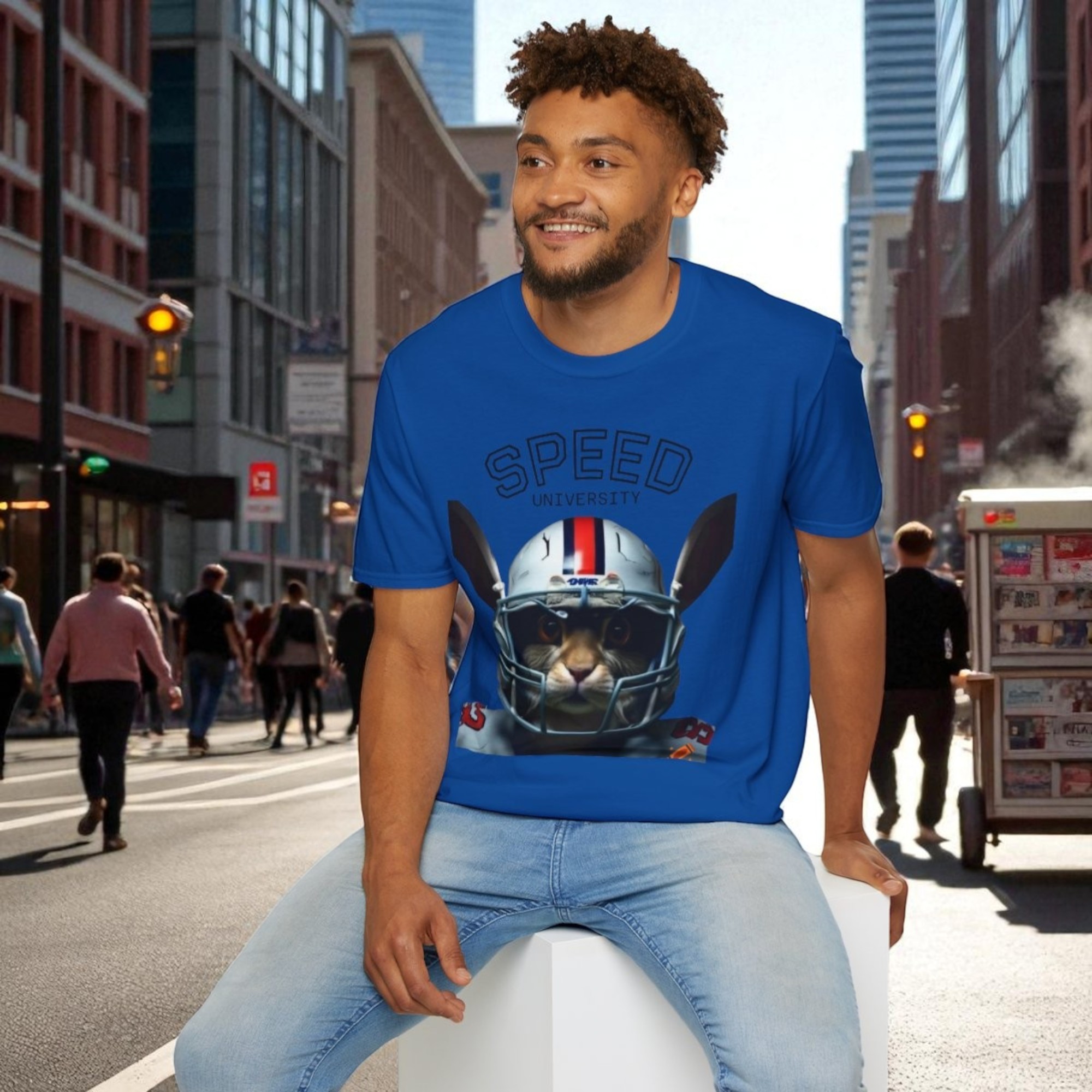 Speed University Graphic Tee, Casual Wear, Sports T-Shirt, Gift for Athletes, Unisex Softstyle Shirt, Fun College Apparel product thumbnail image