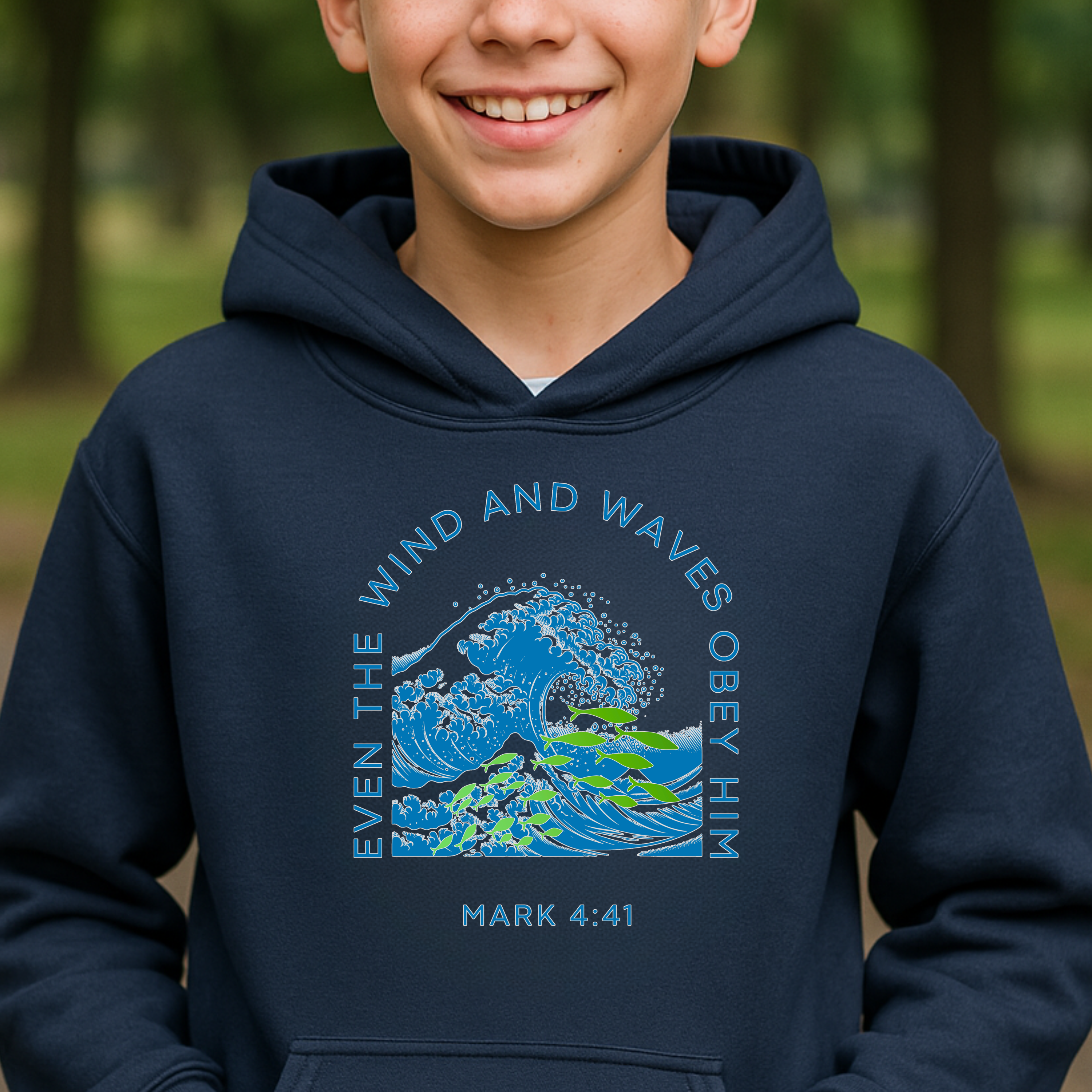 Mark 4:41 Colorful Youth Sweatshirt, Christian Sweatshirt, Back to School
