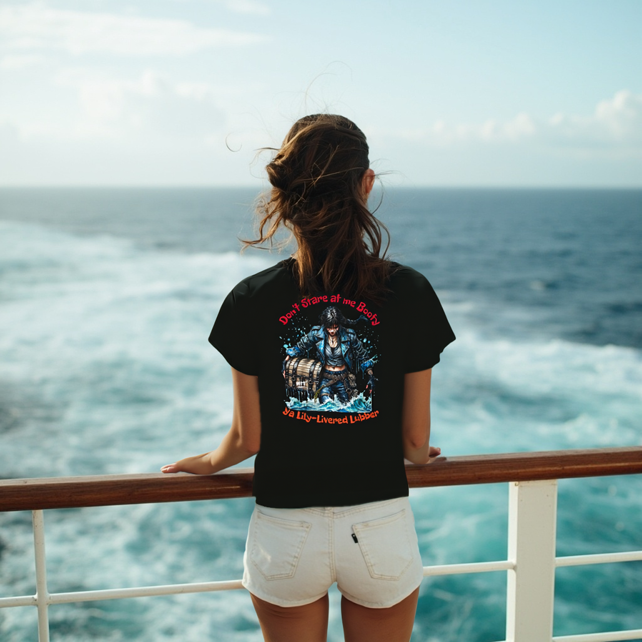 Funny Female Pirate Unisex Tee - Don't Stare at Me Booty product thumbnail image