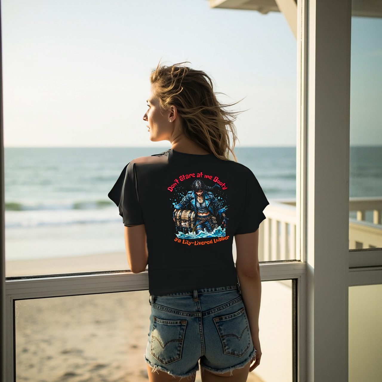 Sarcasm Culture Female Don't Stare at Me Booty Tee product thumbnail image Sarcasm Culture Female Don't Stare at Me Booty Tee product thumbnail image