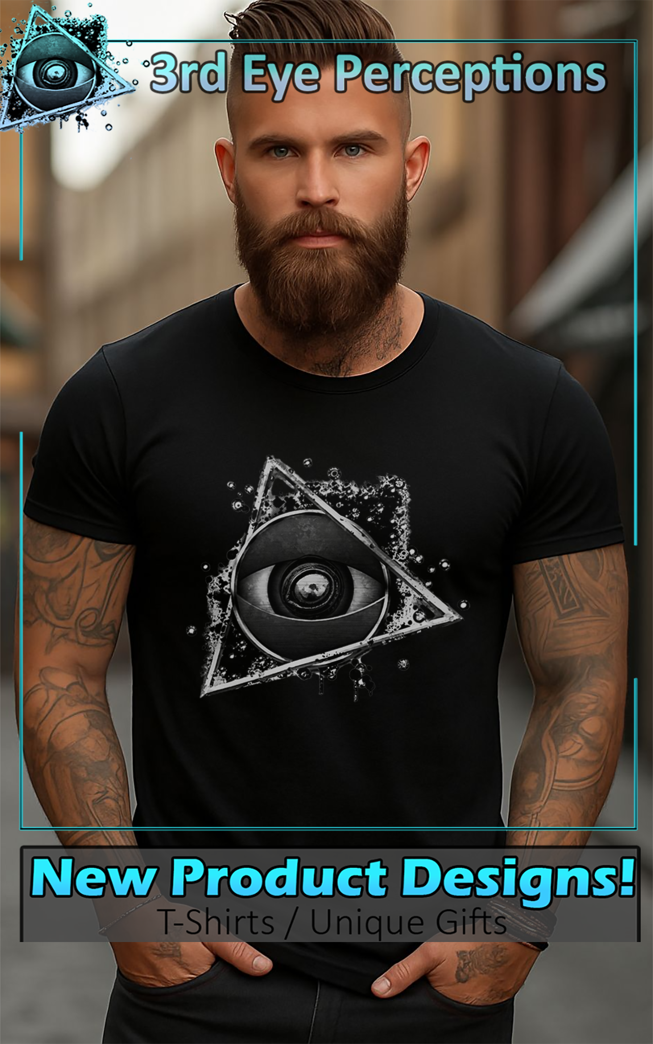3rd Eye Perceptions Merch BW ( Unisex Heavy Cotton Tee )