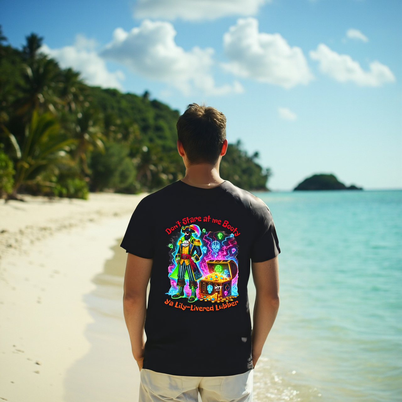 Sarcasm Culture Male Don't Stare at Me Booty Tee product thumbnail image