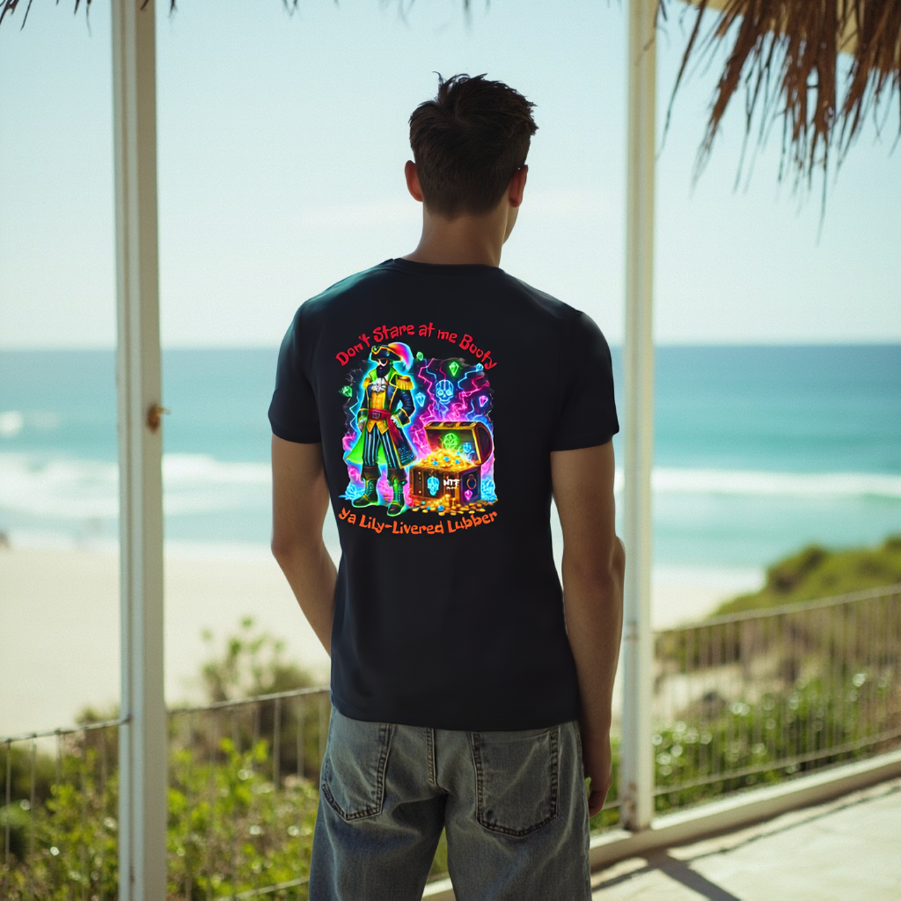 Sarcasm Culture Male Don't Stare at Me Booty Tee product thumbnail image