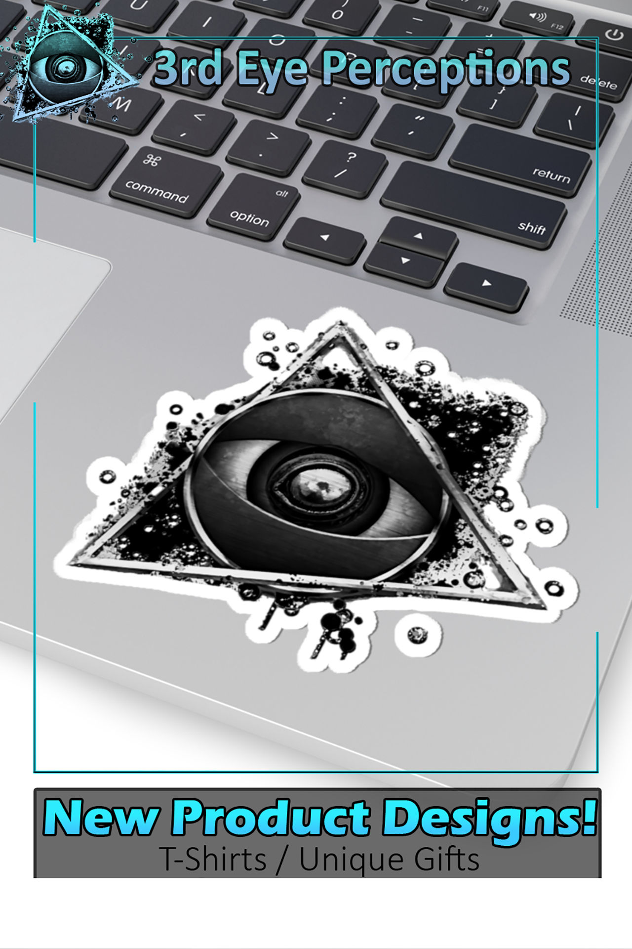 3rd Eye Perceptions Merch BW ( Kiss-Cut Stickers ) product thumbnail image