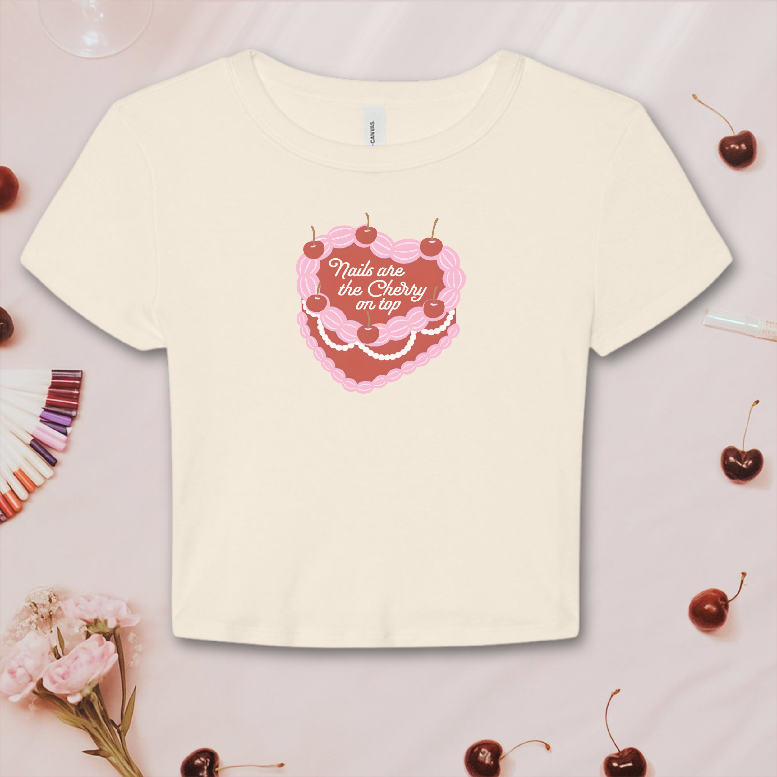 Nails are the Cherry on Top; Bella &amp; Canvas Baby Tee product thumbnail image