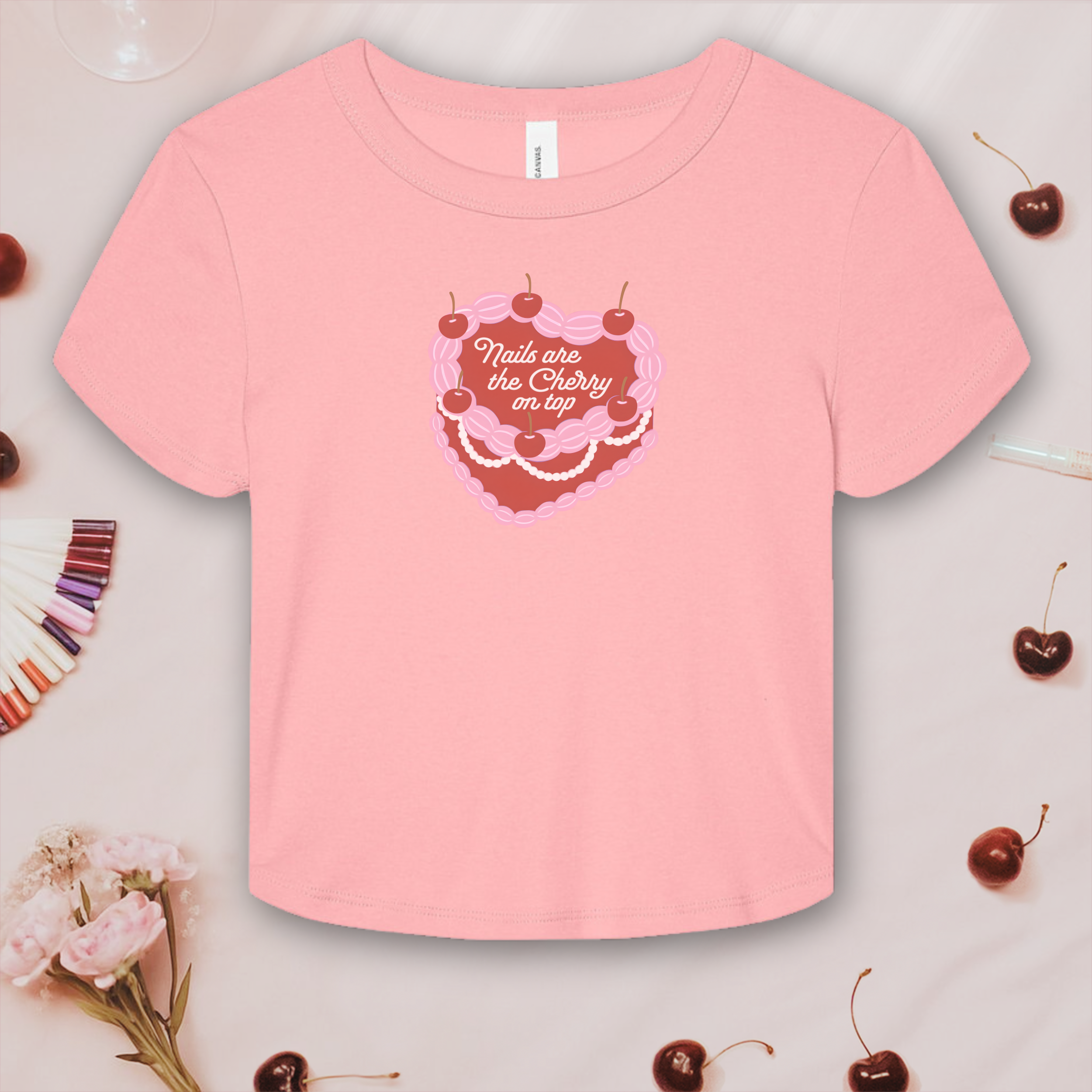 Nails are the Cherry on Top; Bella &amp; Canvas Baby Tee product thumbnail image