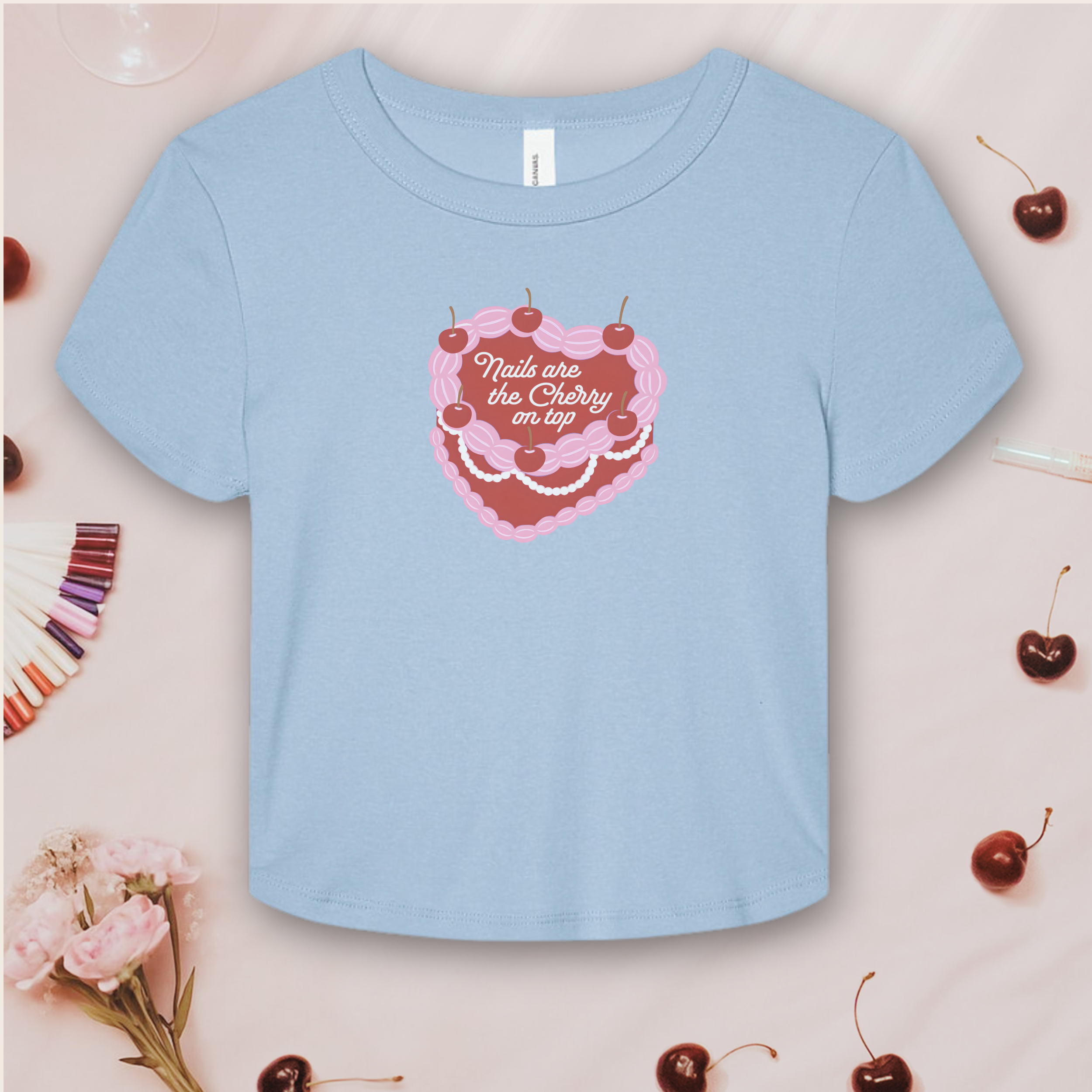 Nails are the Cherry on Top; Bella &amp; Canvas Baby Tee product thumbnail image