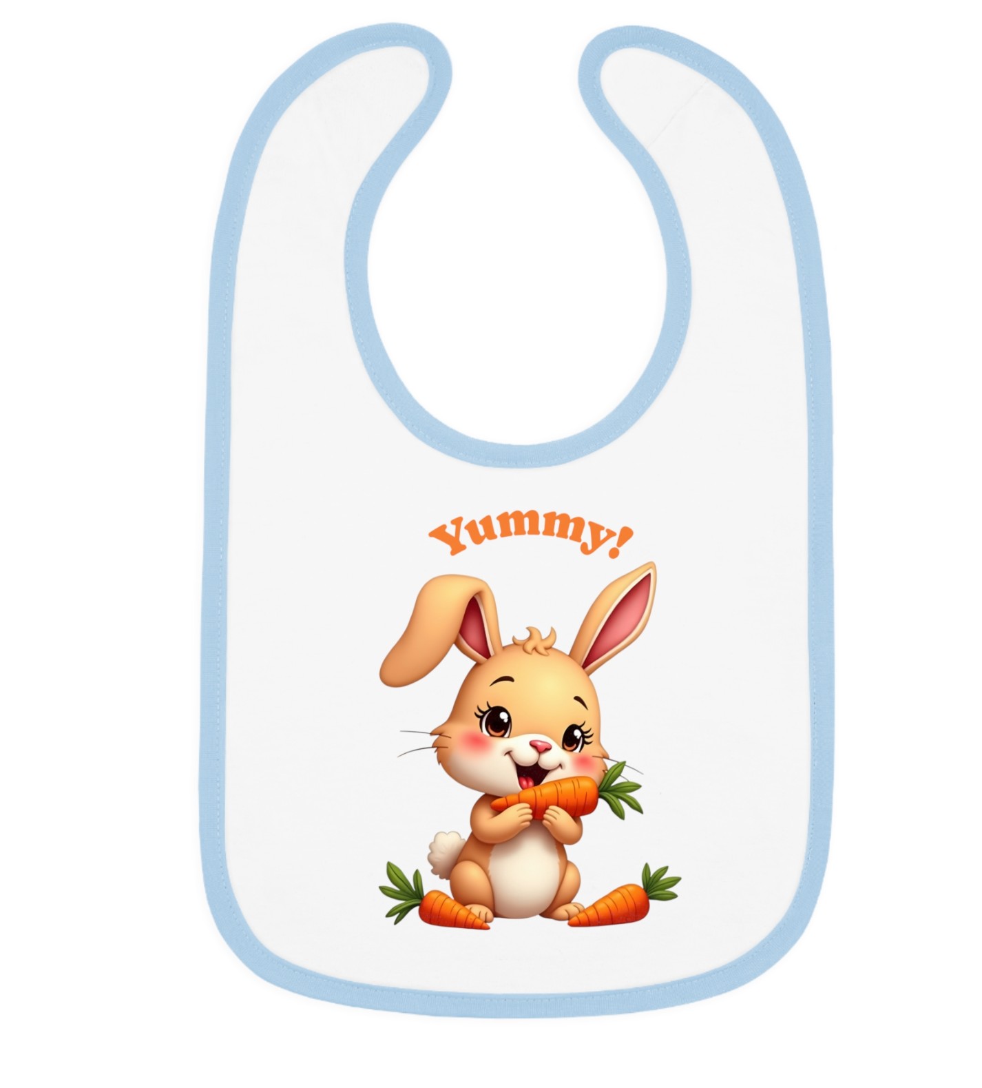 Cute Bunny Bib for Babies - Yummy Design, Baby Shower Gift, Toddler Feeding Bib, Easter Bib, Infant Apparel, Baby Accessories