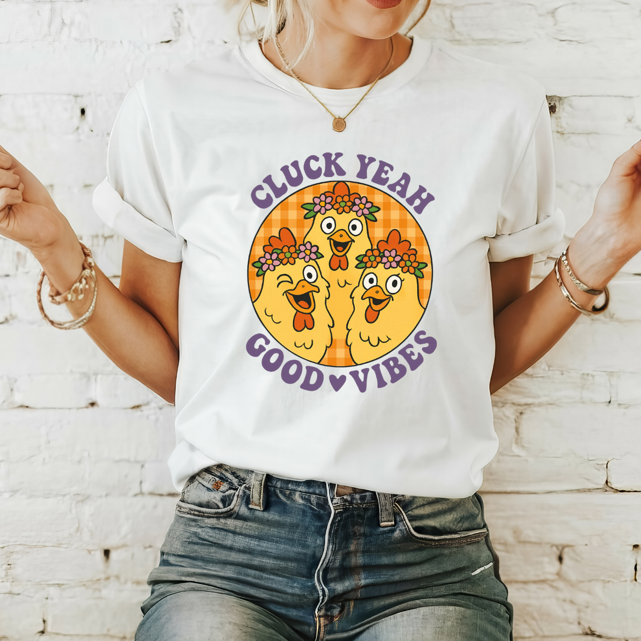 Quirky Chicken Vibes T-Shirt, Funny Graphic Tee, Gift for Chicken Lovers, Casual Wear, Summer Outfit, Festival Shirt