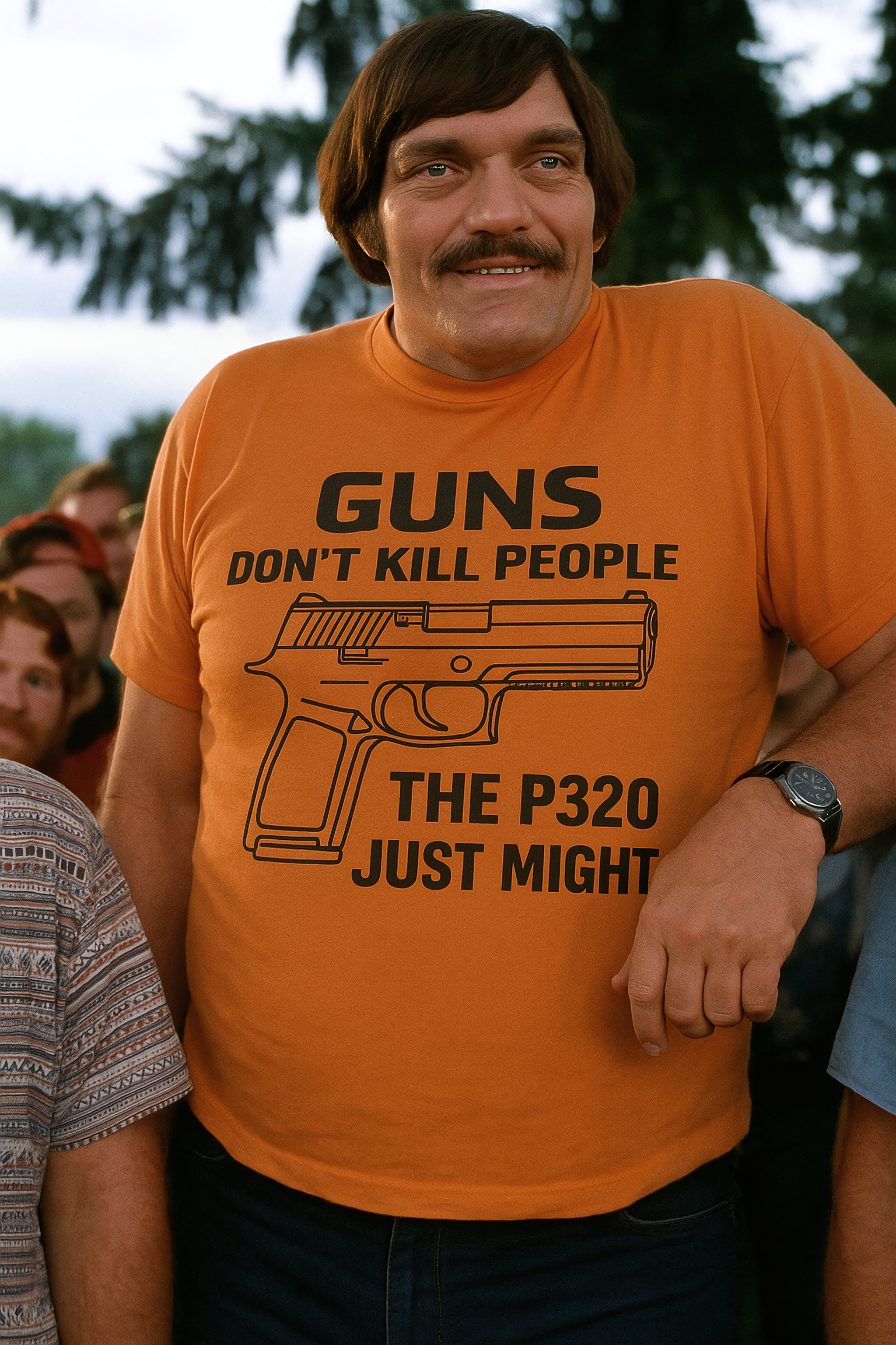 Guns Don’t Kill People — The P320 Just Might” | Firearm Humor Tee, Funny Graphic T-Shirt for Gun Lovers, Casual Shooting Range Gift