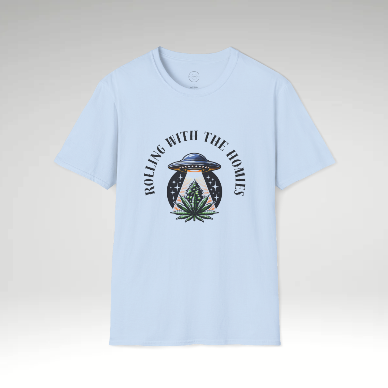 Unisex UFO Graphic Tee - Rolling with the Homies T-Shirt, Funny Alien Shirt, Gift for Friends, Casual Wear, Summer Style product thumbnail image