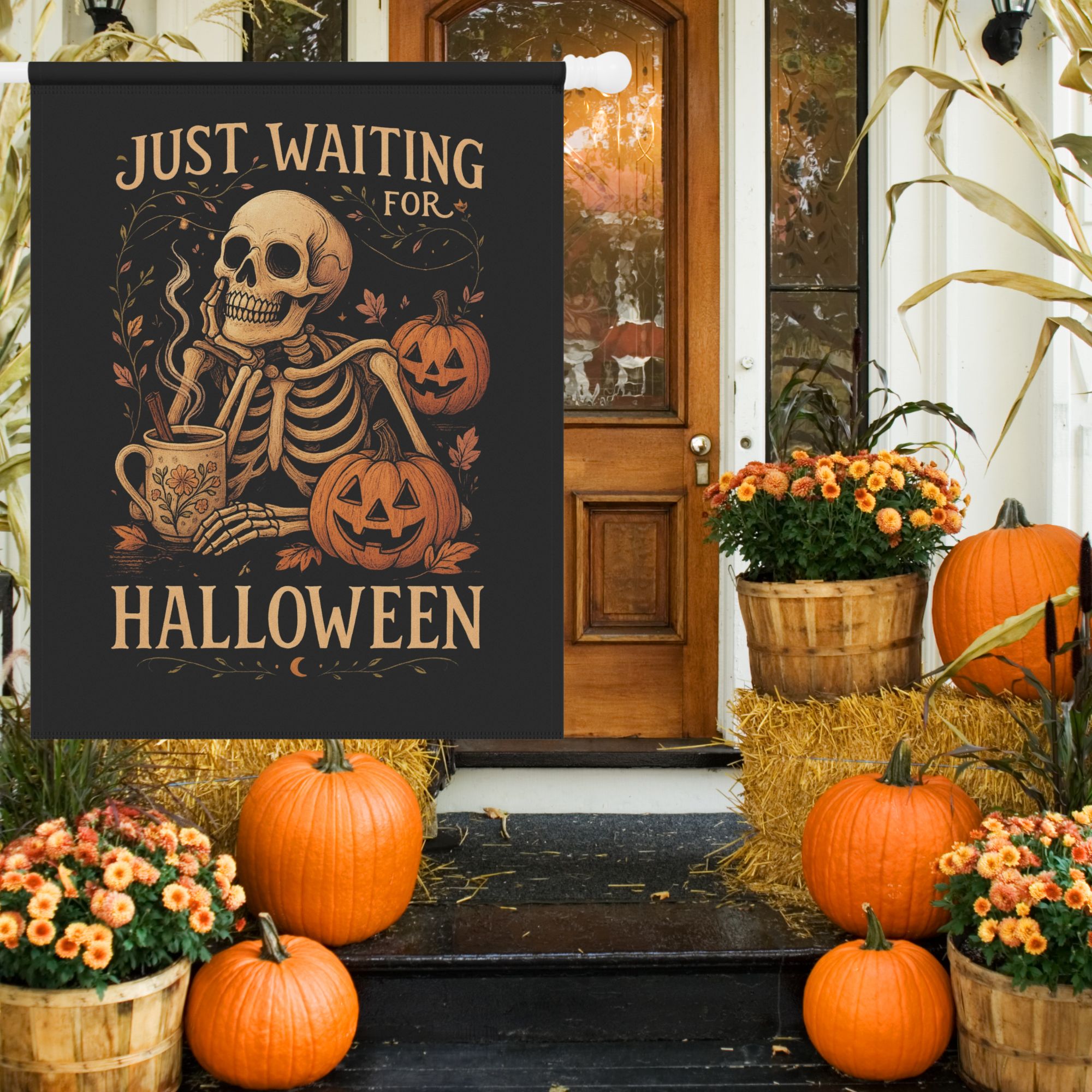Waiting for Halloween House Flag product thumbnail image Waiting for Halloween House Flag product thumbnail image