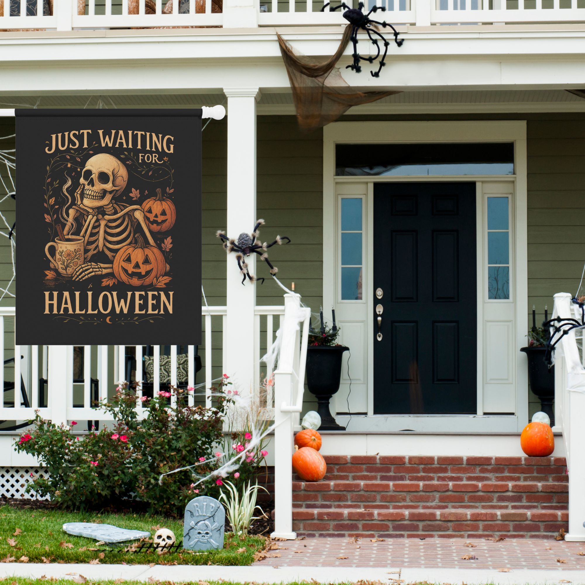 Waiting for Halloween House Flag product thumbnail image Waiting for Halloween House Flag product thumbnail image