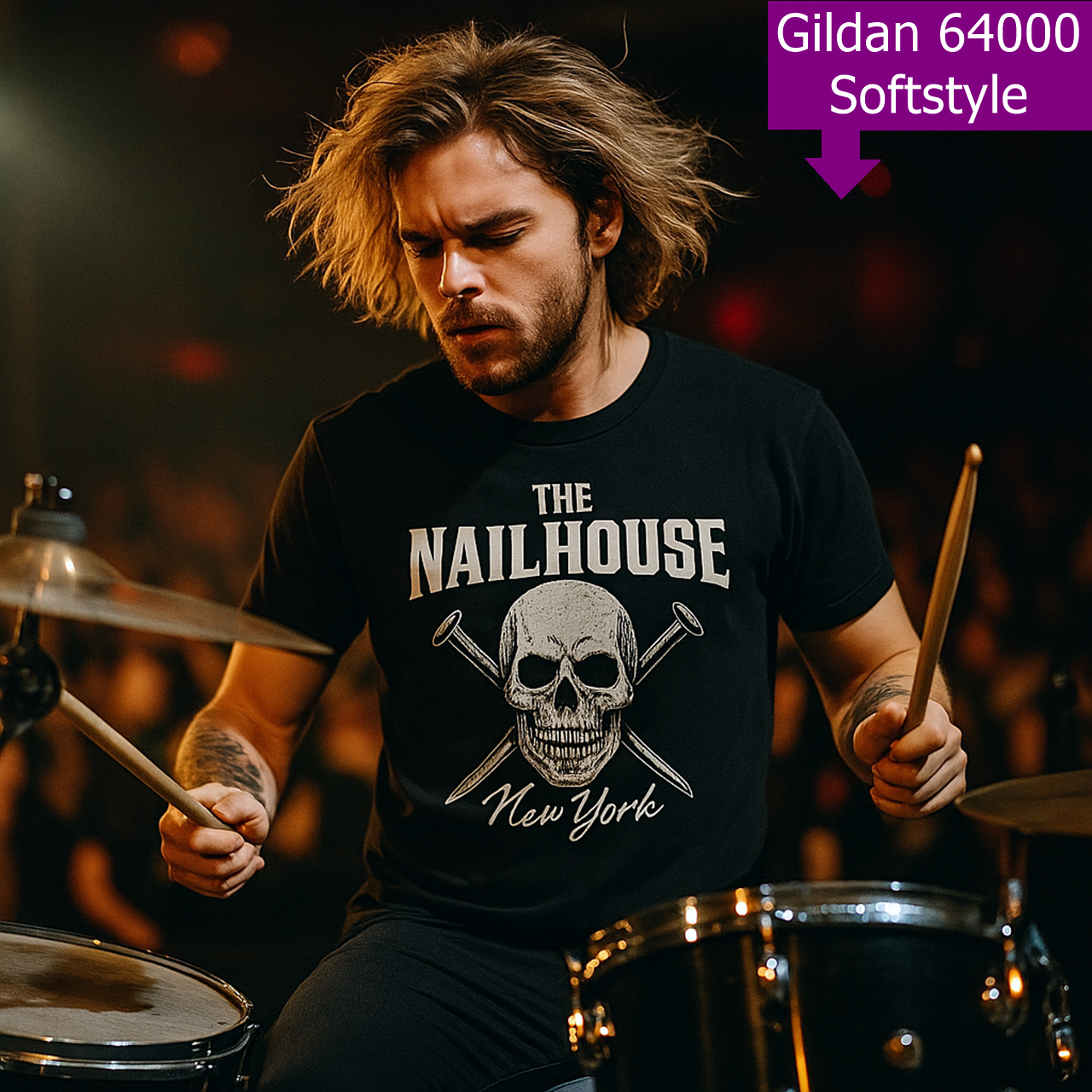 Heavy Metal T-Shirt | New York Concert Venue | Gothic Rock Band Tee | Dark Alternative Streetwear | Unisex Softstyle Tee product thumbnail image Heavy Metal T-Shirt | New York Concert Venue | Gothic Rock Band Tee | Dark Alternative Streetwear | Unisex Softstyle Tee product thumbnail image