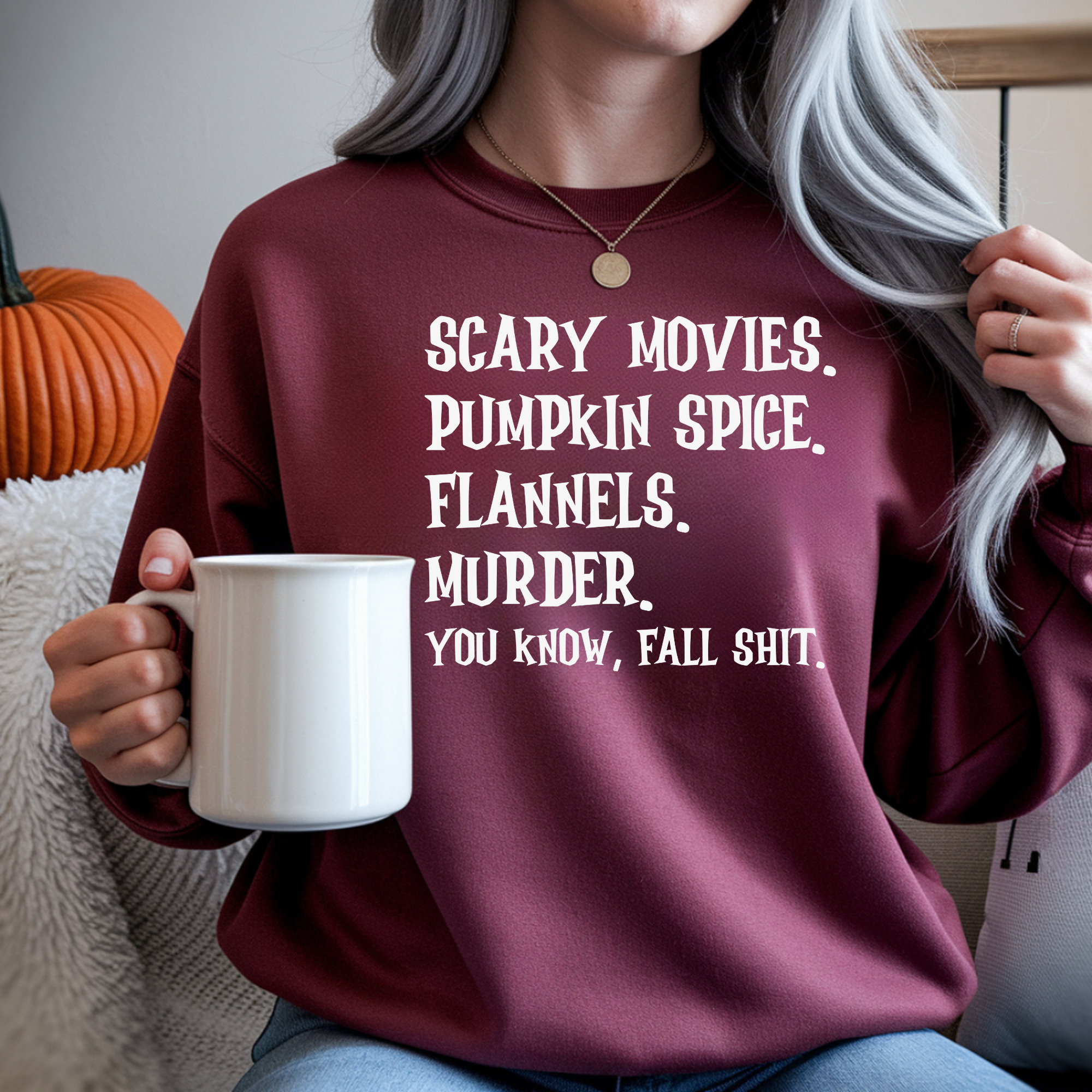 Halloween Vibes Crewneck Sweatshirt | Cozy Fall Apparel, Gift for Movie Lovers, Pumpkin Spice Sweatshirt, Scary Movies Merchandise, [...]