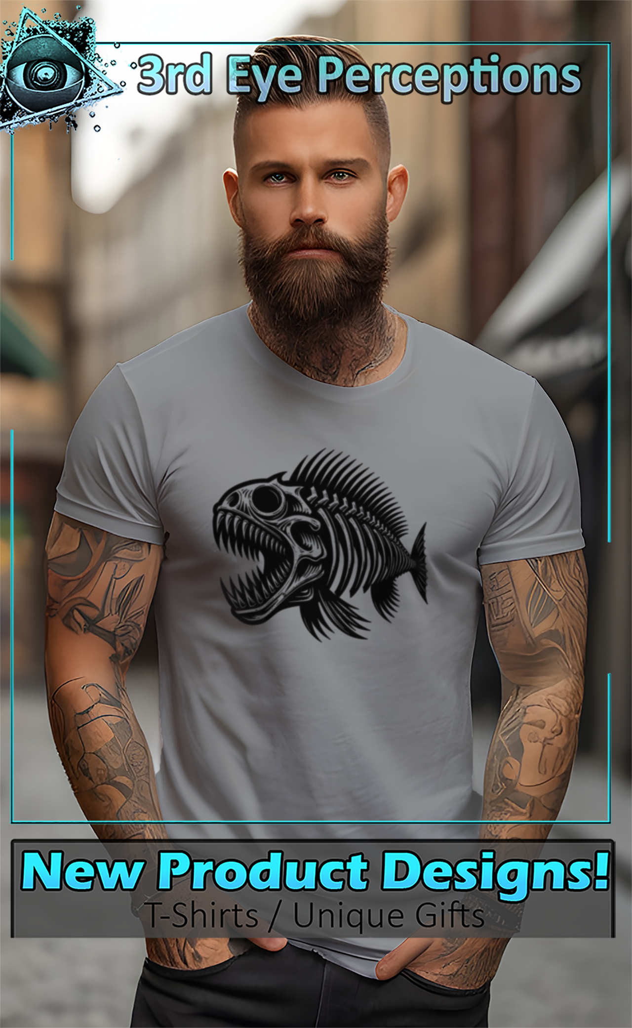 Piranha Black Bone Skeleton