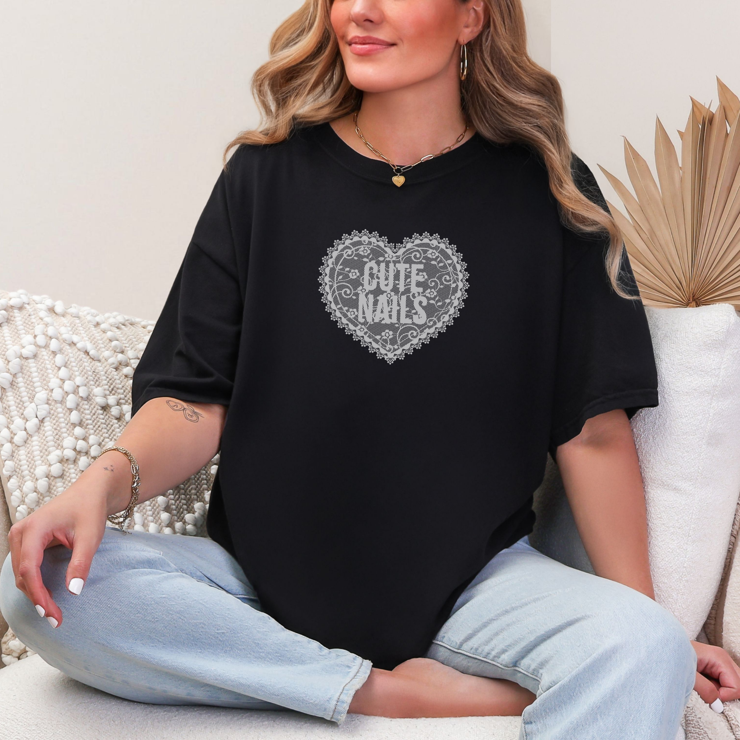 Cute Nails Lace; Comfort Colors 1717 Women's Tee product thumbnail image Cute Nails Lace; Comfort Colors 1717 Women's Tee product thumbnail image