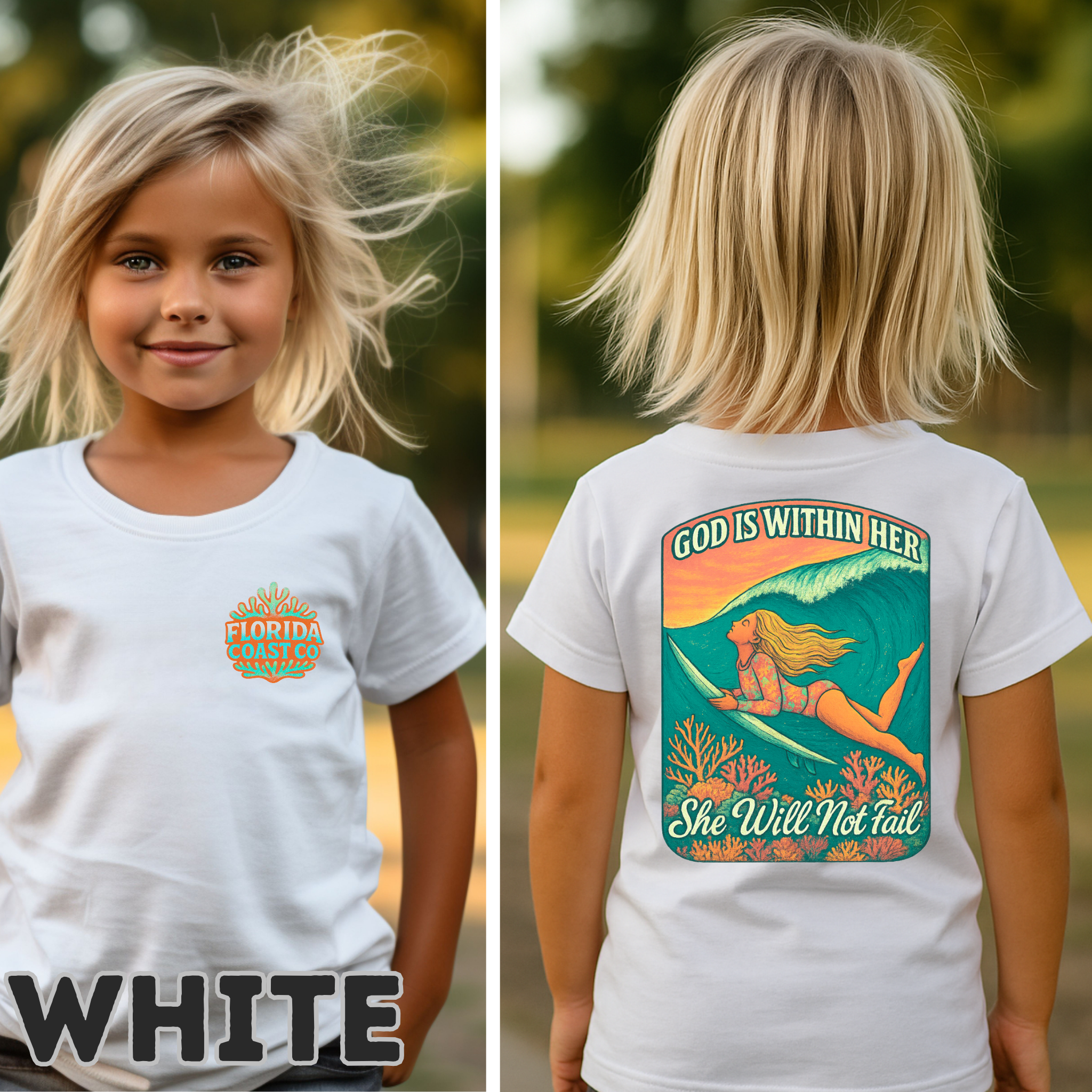 Christian Girl T-Shirt Youth - She Will Not Fail - God Is Within Her - Bible Verse Tee for Girls - Comfort Colors Youth S–XL product thumbnail image