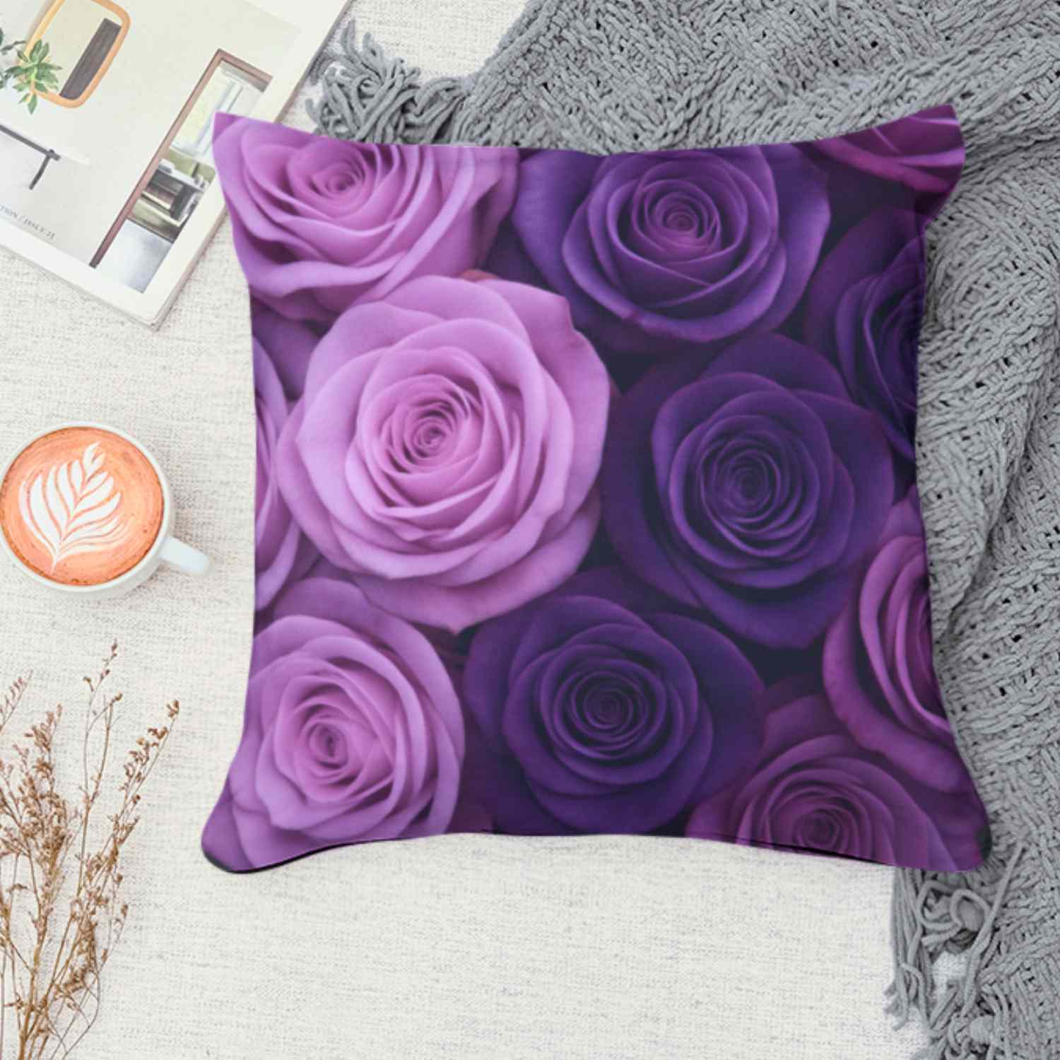 Romantic Rose Floral Pillowcase, Elegant Home Decor, Gift for Her, Cushion Cover, Valentine's Day Decoration, Throw Pillow product thumbnail image