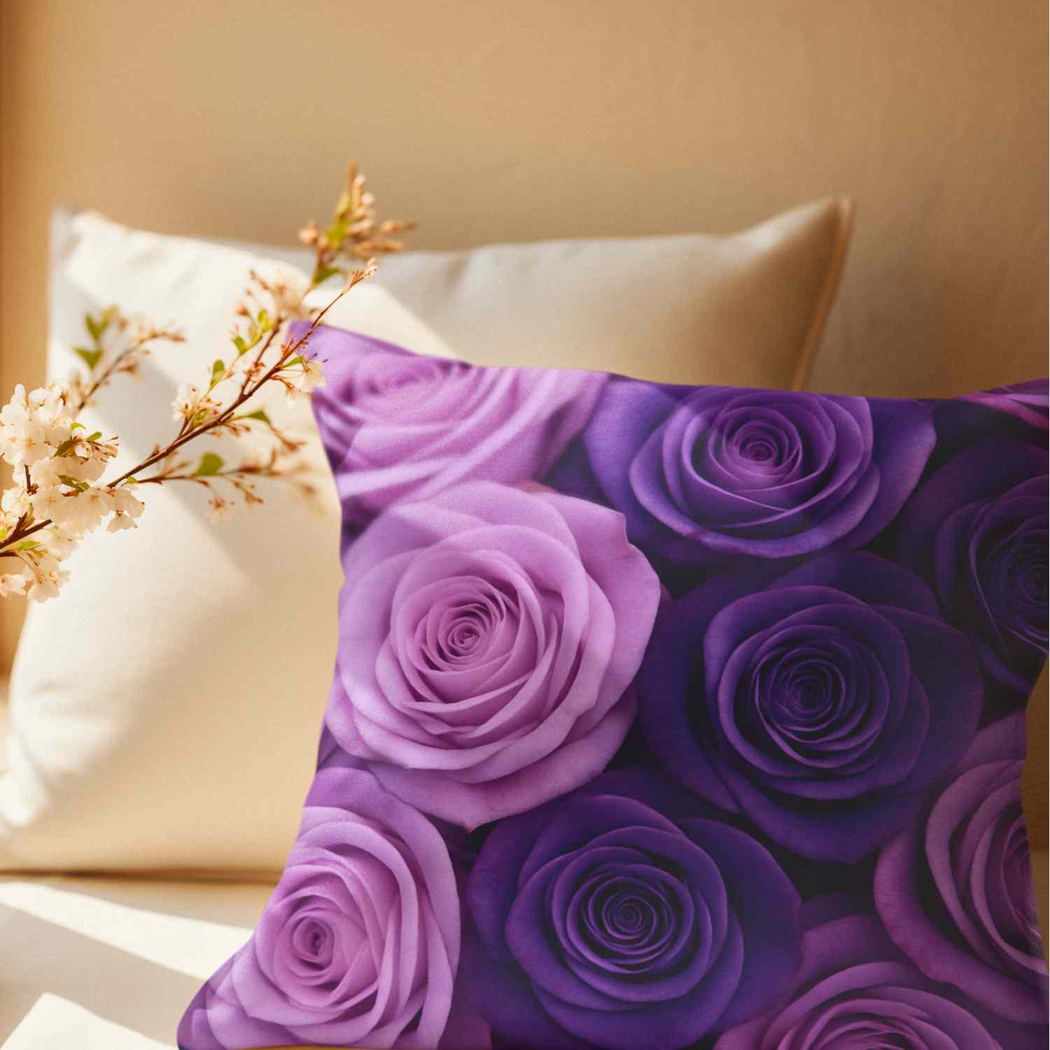 Romantic Rose Floral Pillowcase, Elegant Home Decor, Gift for Her, Cushion Cover, Valentine's Day Decoration, Throw Pillow product thumbnail image
