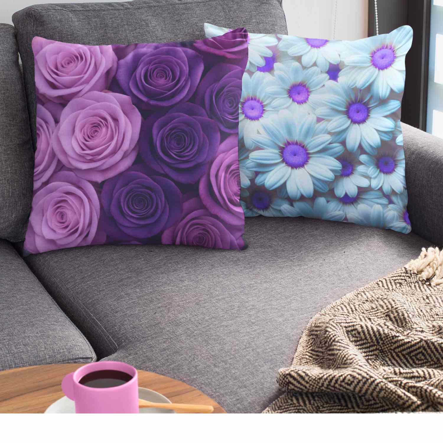 Romantic Rose Floral Pillowcase, Elegant Home Decor, Gift for Her, Cushion Cover, Valentine's Day Decoration, Throw Pillow product thumbnail image